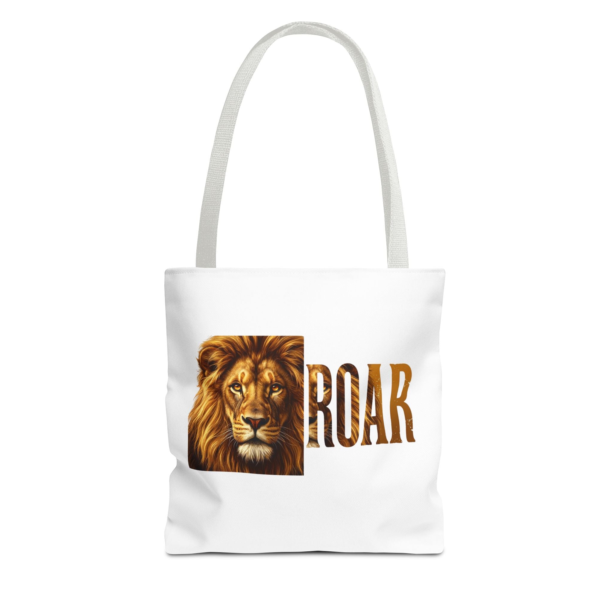 Lion 'ROAR' Graphic Tote Bag – Bold Wildlife Canvas Shopper