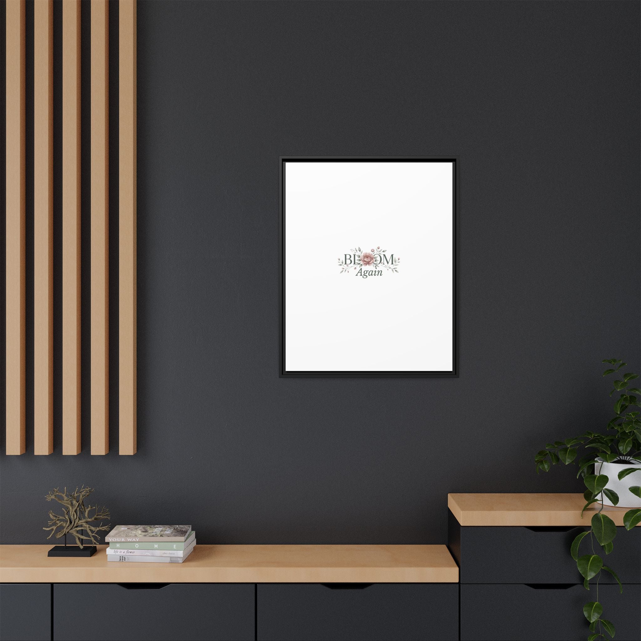 Bless Me Again Floral Matte Canvas Print, Framed Wall Art