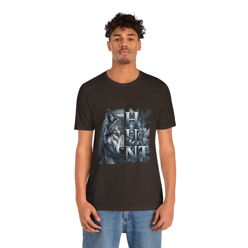 Wolf Elk Hunt T‑Shirt — Graphic Wildlife Hunting Tee