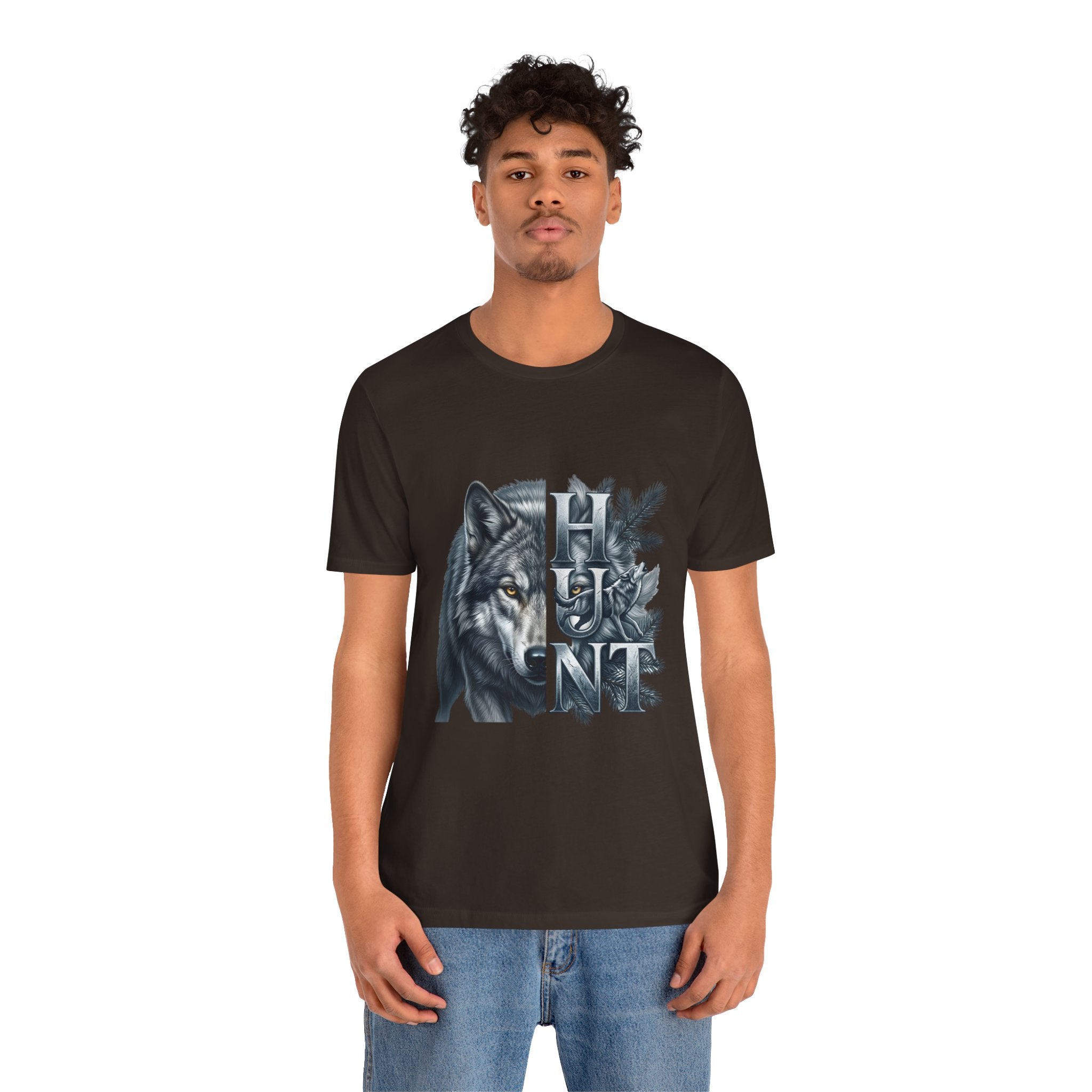 Wolf Elk Hunt T‑Shirt — Graphic Wildlife Hunting Tee