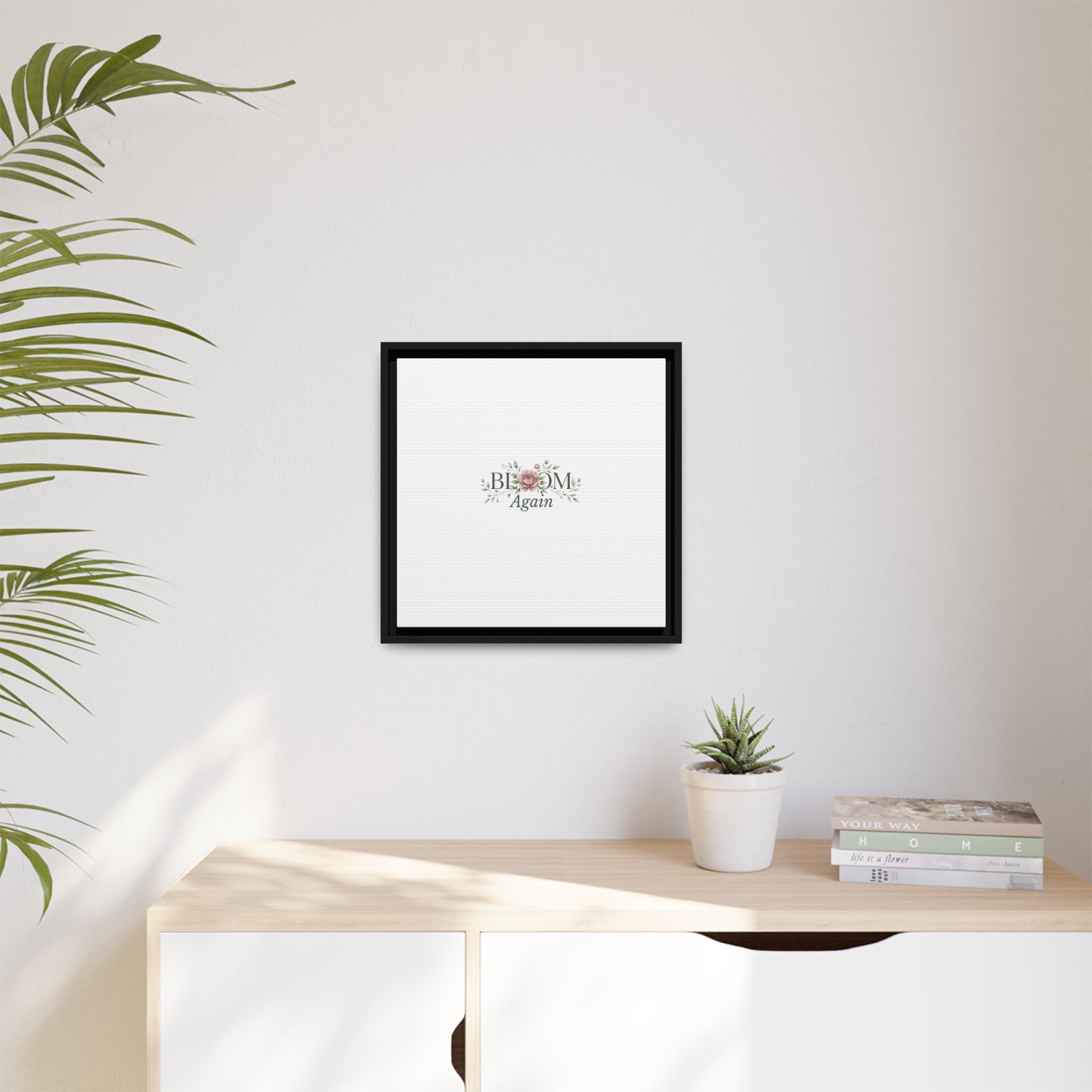 Bless Me Again Floral Matte Canvas Print, Framed Wall Art