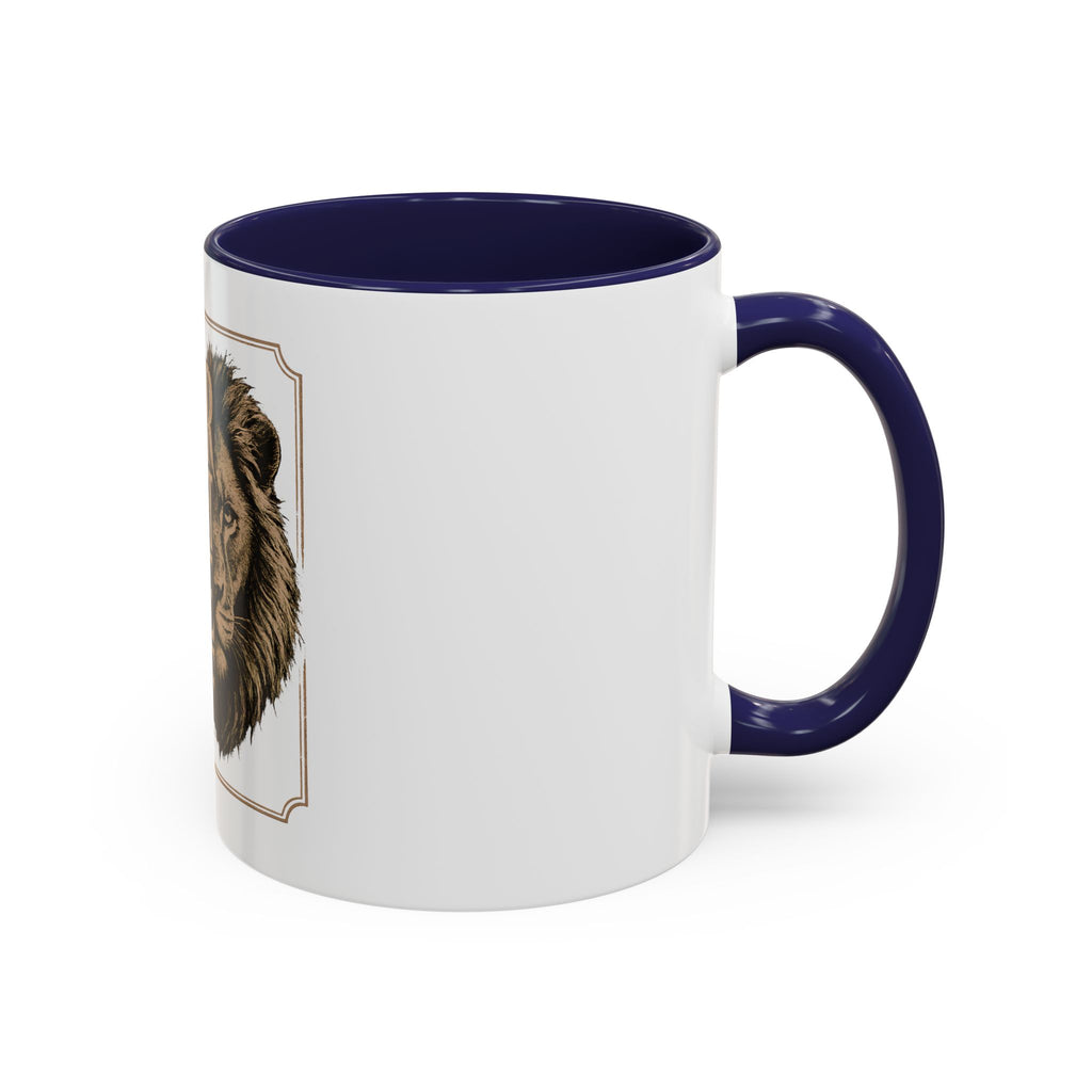 Lion 'Power Doesn't Prove Itself' Accent Coffee Mug — Motivational Animal Quote