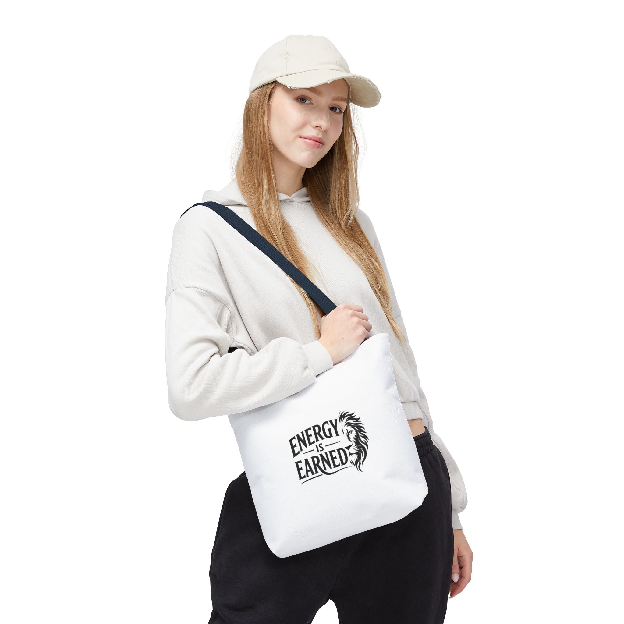 Energy Is Earned Tote Bag - Motivational Gym & Fitness Canvas Tote