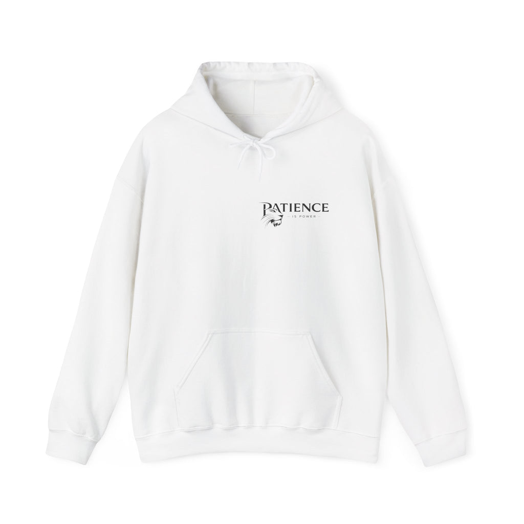 Patience Dove Hoodie — Minimal Inspirational Graphic Hooded Sweatshirt