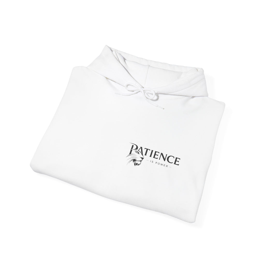 Patience Dove Hoodie — Minimal Inspirational Graphic Hooded Sweatshirt