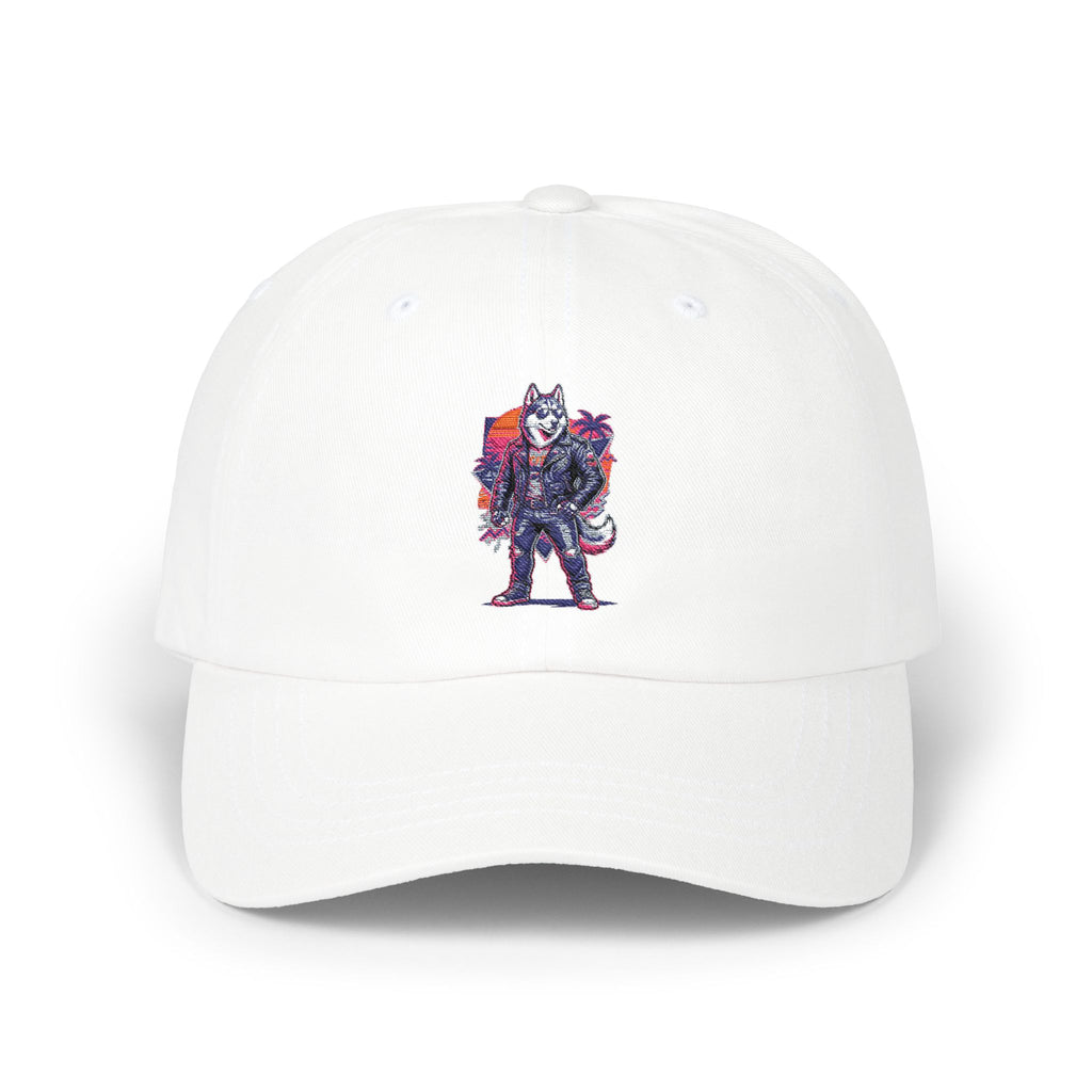 Wolf Warrior Dad Cap — Retro Cyberpunk Wolf Graphic Embroidered Baseball Hat