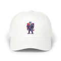 Wolf Warrior Dad Cap — Retro Cyberpunk Wolf Graphic Embroidered Baseball Hat