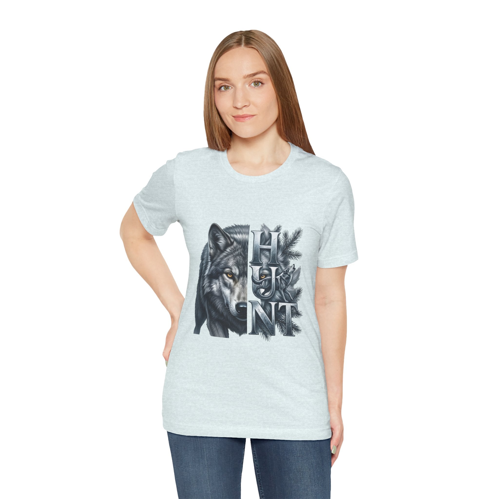 Wolf Elk Hunt T‑Shirt — Graphic Wildlife Hunting Tee