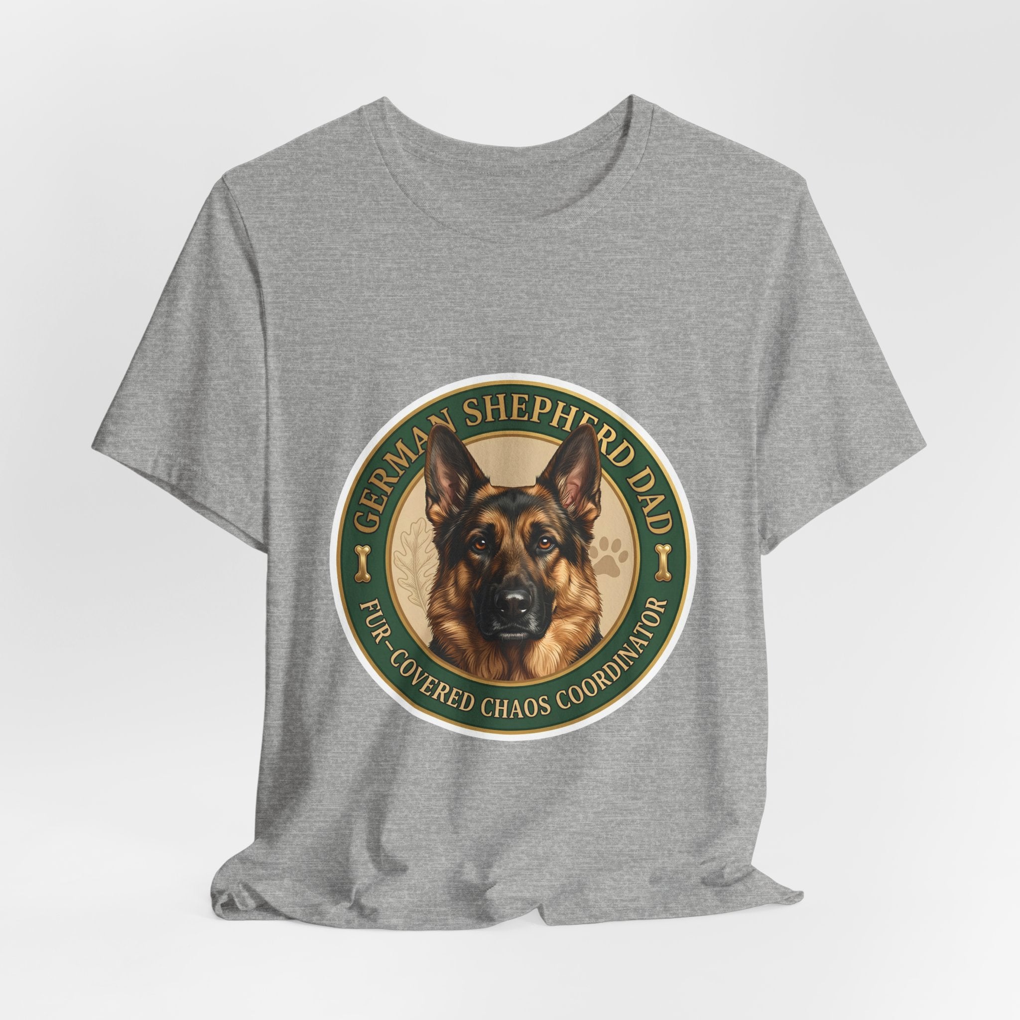 German Shepherd Dad T-Shirt — "Fur-Covered Chaos Coordinator" Dog Lover Tee