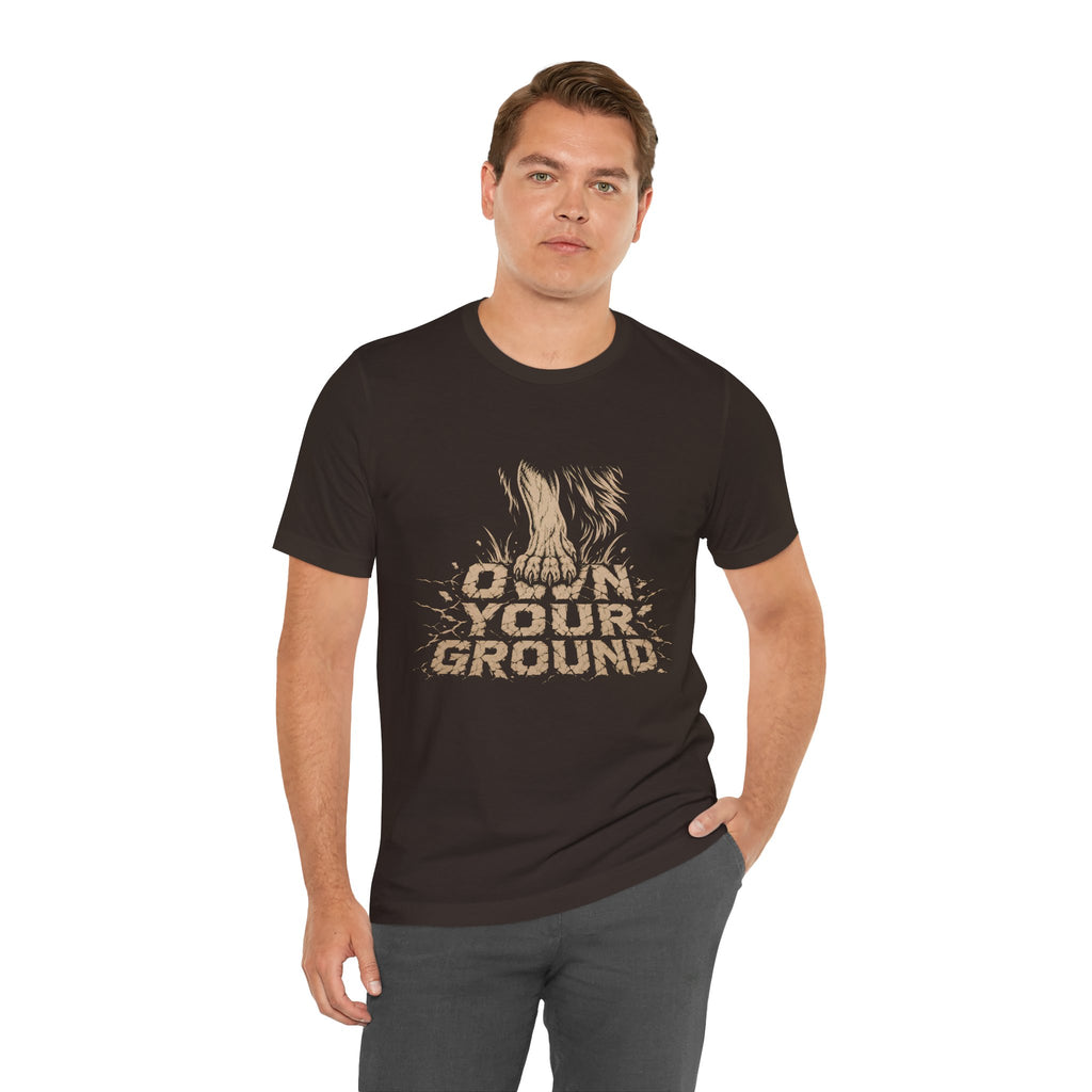 T‑Shirt — Own Your Ground Graphic Tee (Boot Print Design)