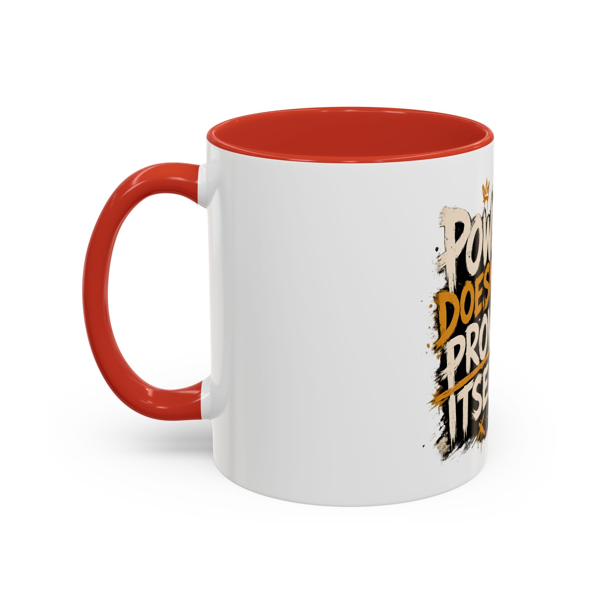 Power Doesn't Prove Itself Lion Accent Coffee Mug — Motivational 11/15oz Gift