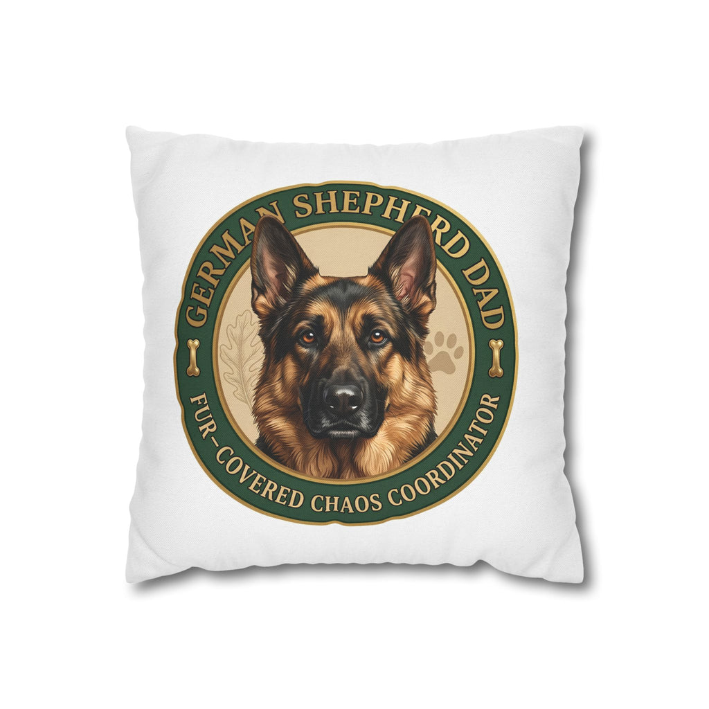 German Shepherd Dad Pillow — “Fur-Covered Chaos Coordinator” Decorative Throw Pillow