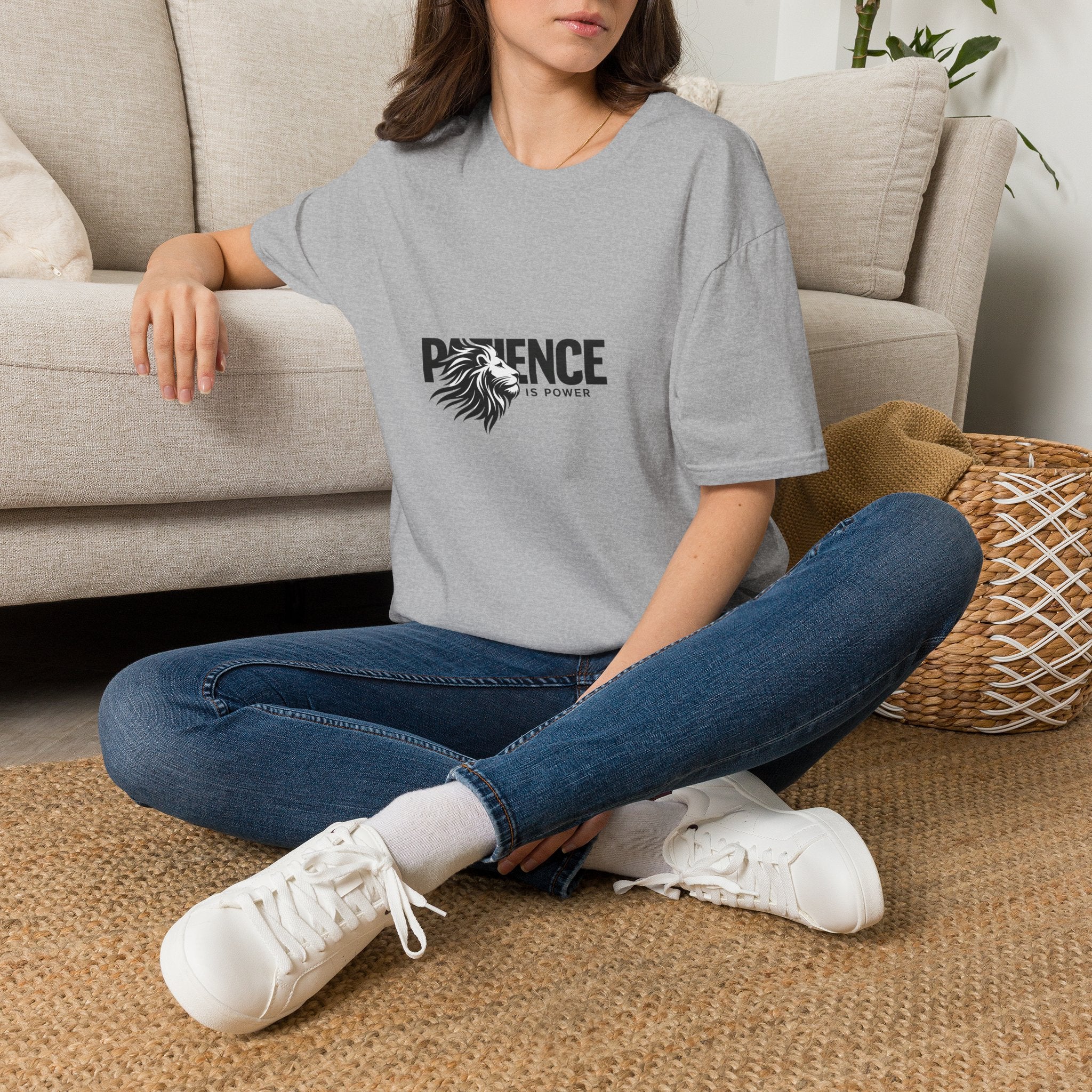 Patience Is Power Lion T-Shirt — Motivational Graphic Tee