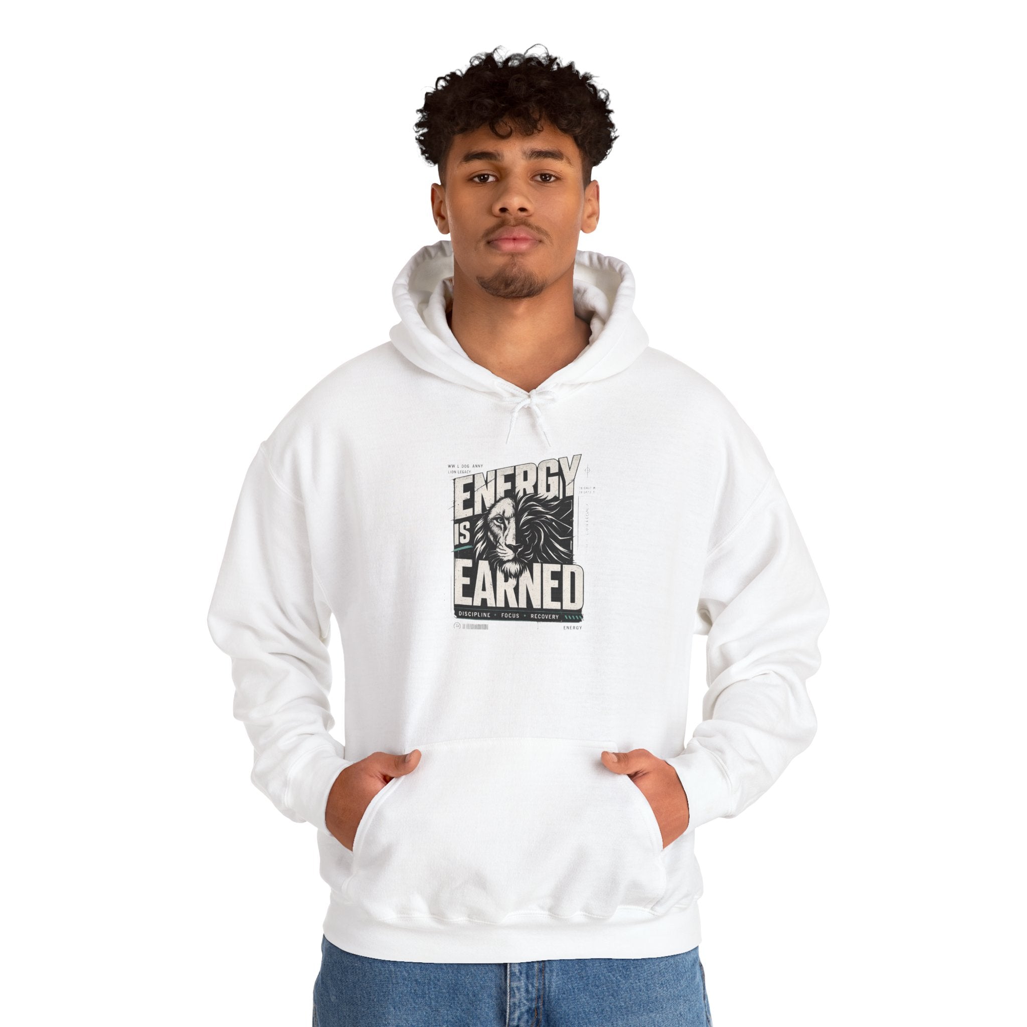 Energy Is Earned Hoodie — Motivational Graphic Sweatshirt