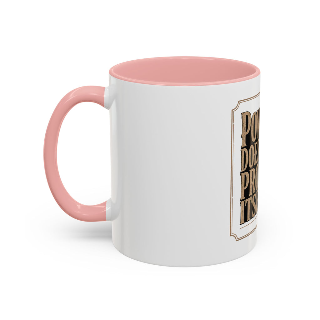 Lion 'Power Doesn't Prove Itself' Accent Coffee Mug — Motivational Animal Quote