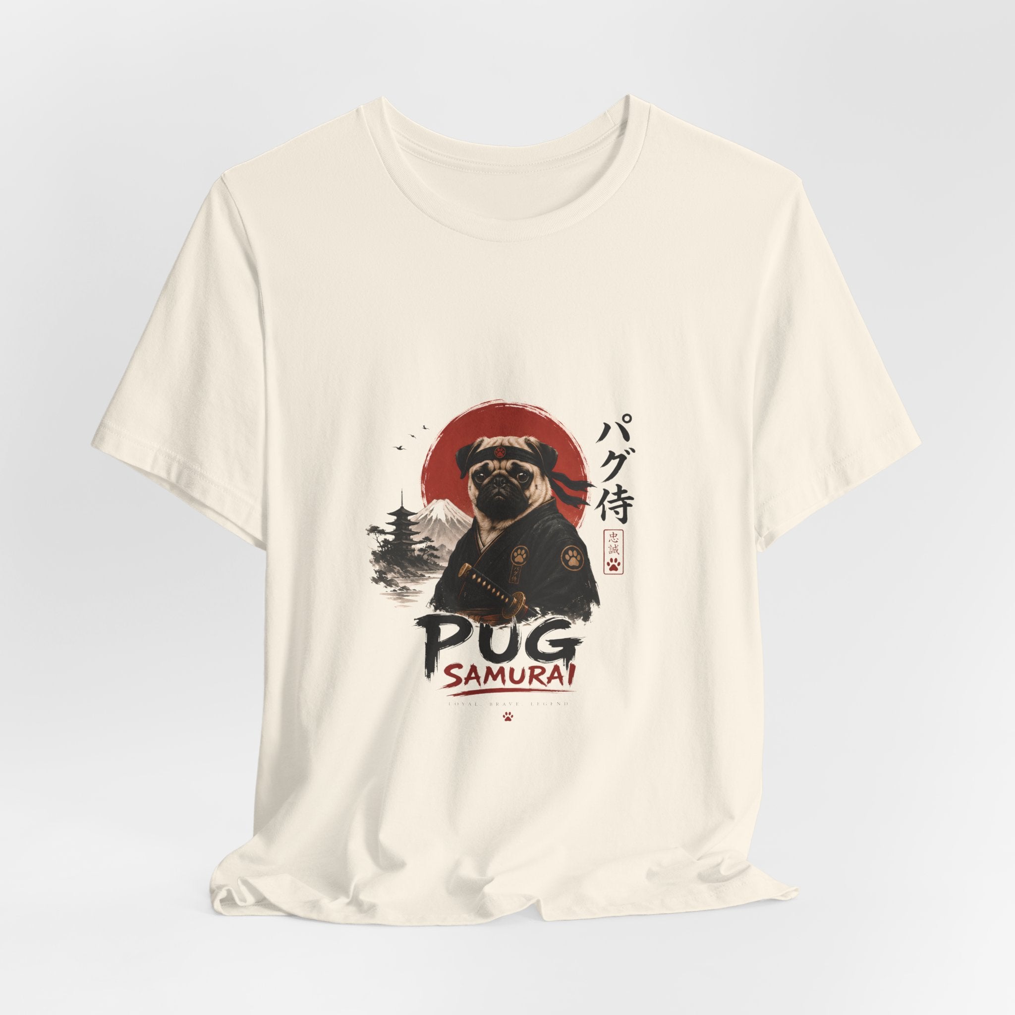 Pug Samurai T‑Shirt — Cute Samurai Pug Graphic Tee
