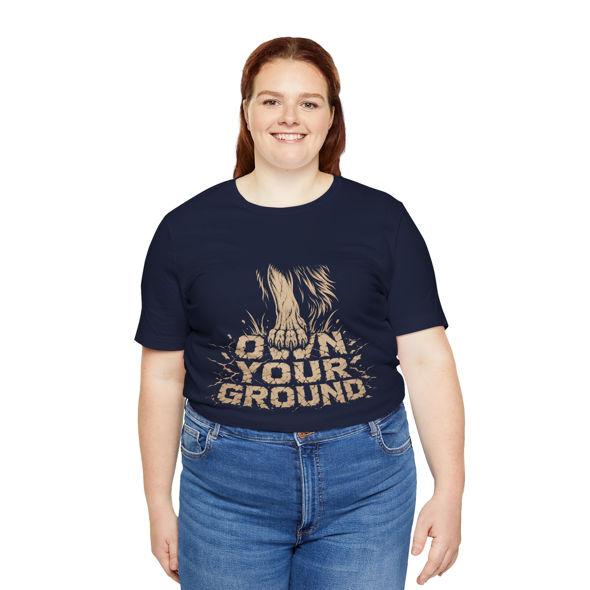 T‑Shirt — Own Your Ground Graphic Tee (Boot Print Design)