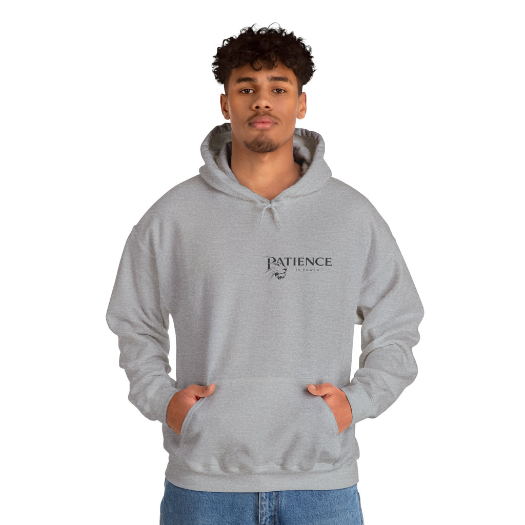 Patience Dove Hoodie — Minimal Inspirational Graphic Hooded Sweatshirt