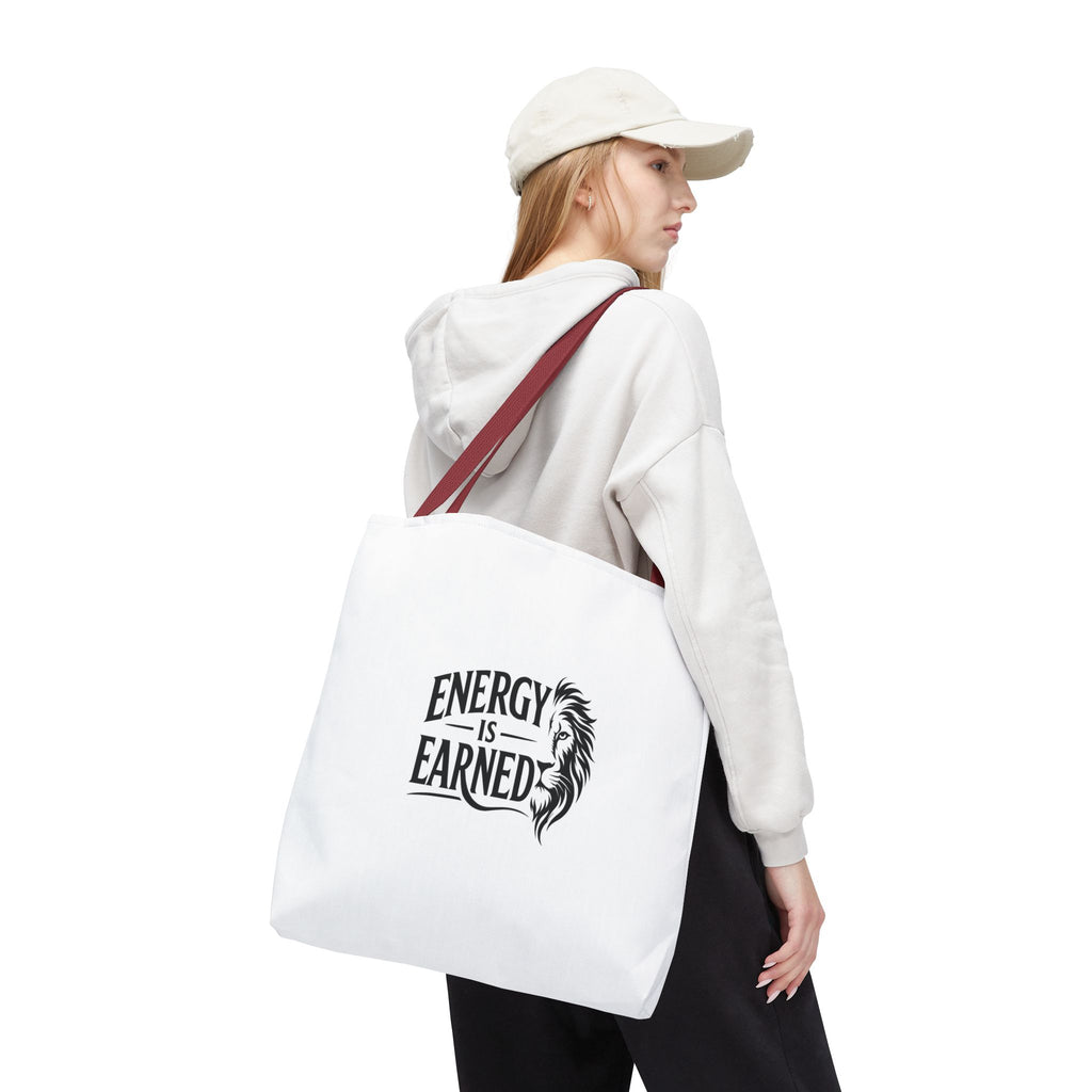 Energy Is Earned Tote Bag - Motivational Gym & Fitness Canvas Tote