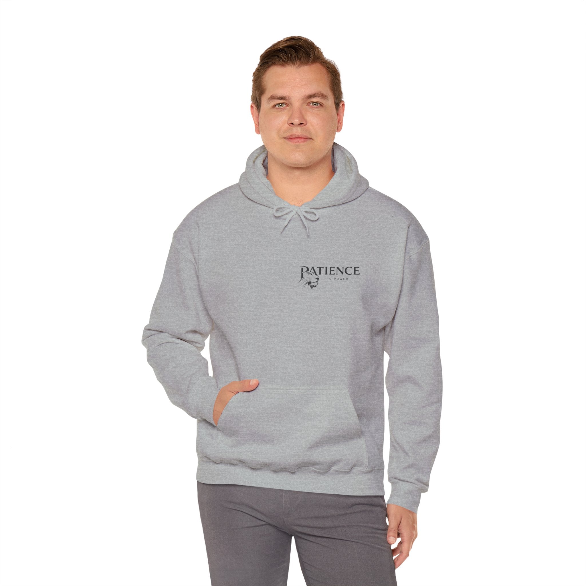 Patience Dove Hoodie — Minimal Inspirational Graphic Hooded Sweatshirt