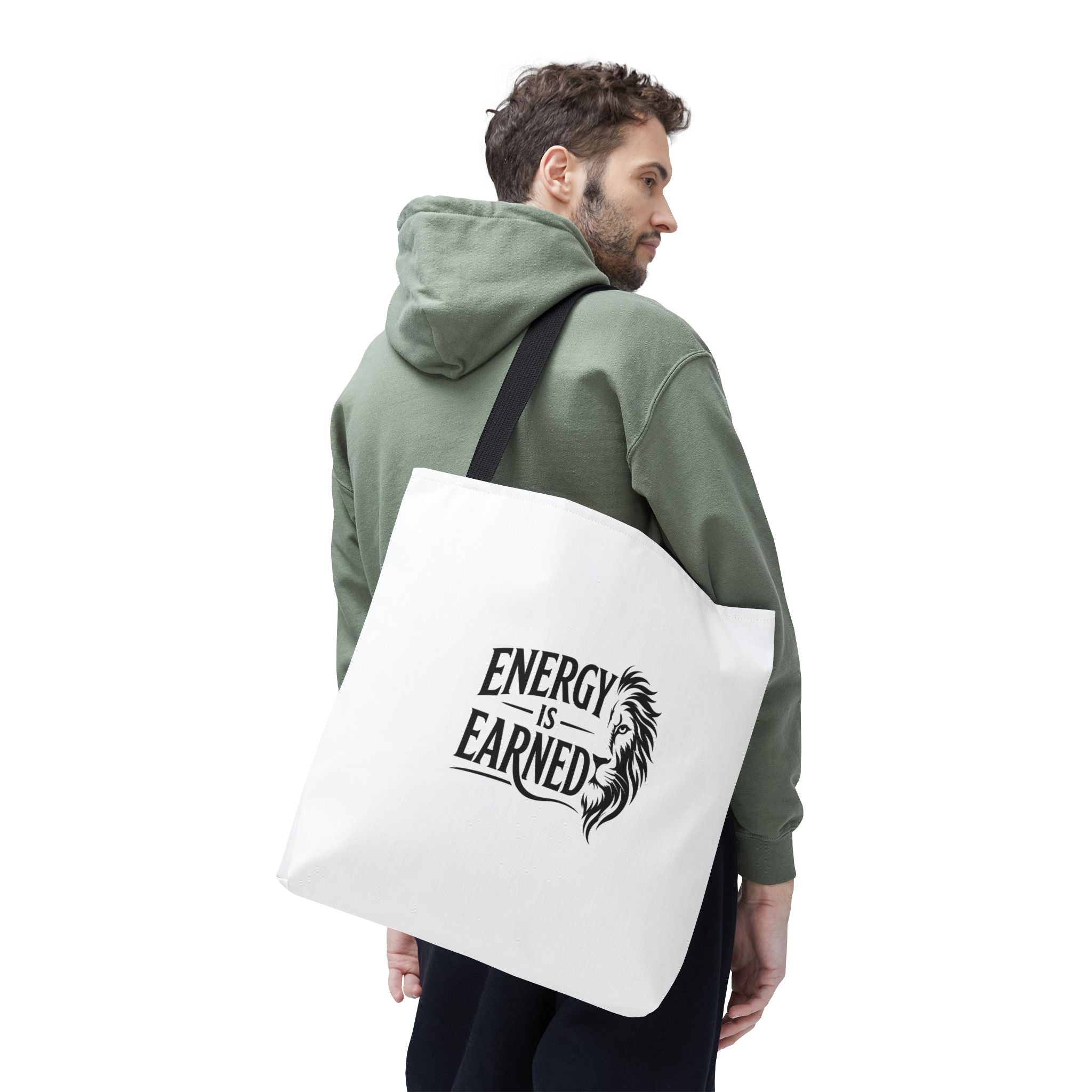 Energy Is Earned Tote Bag - Motivational Gym & Fitness Canvas Tote