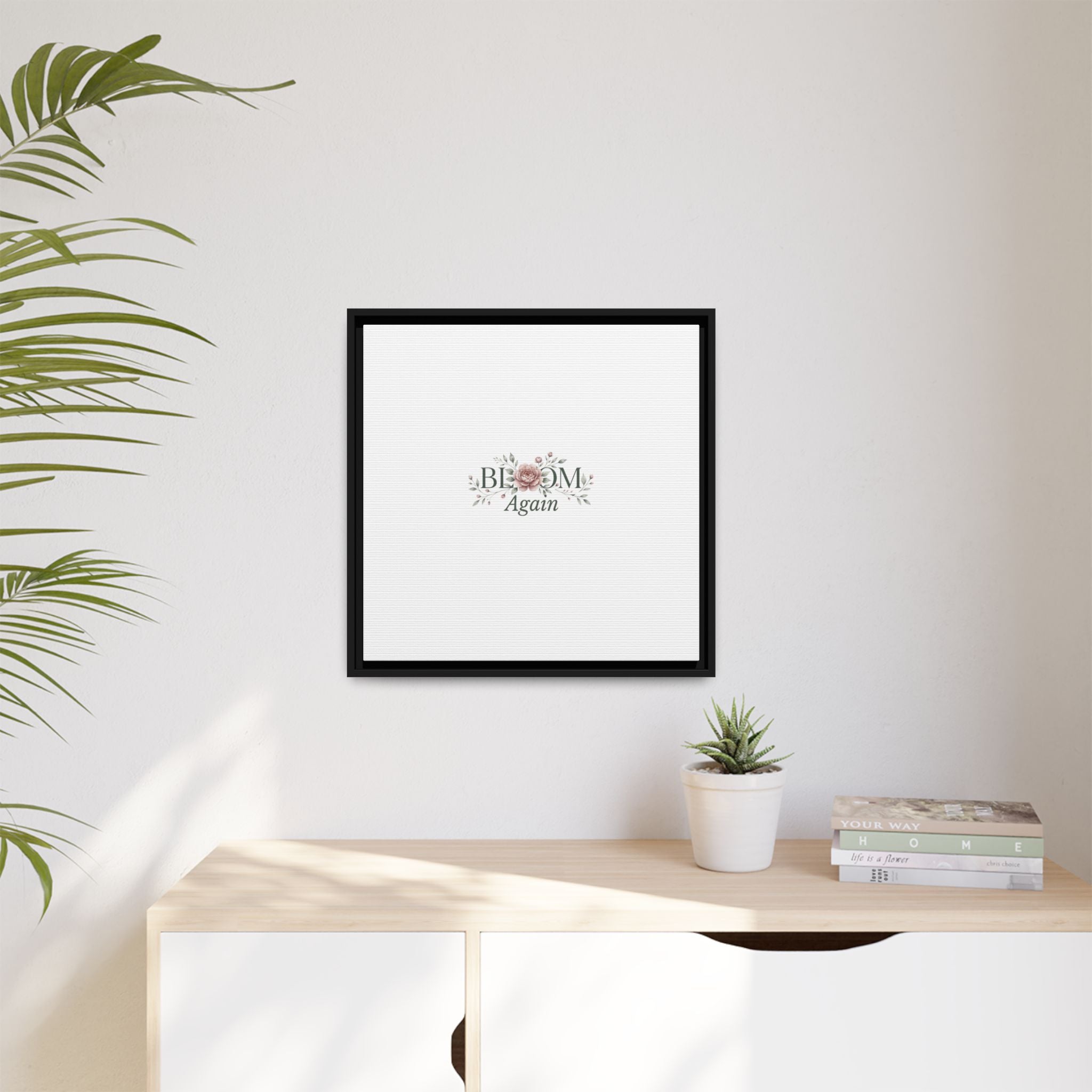 Bless Me Again Floral Matte Canvas Print, Framed Wall Art