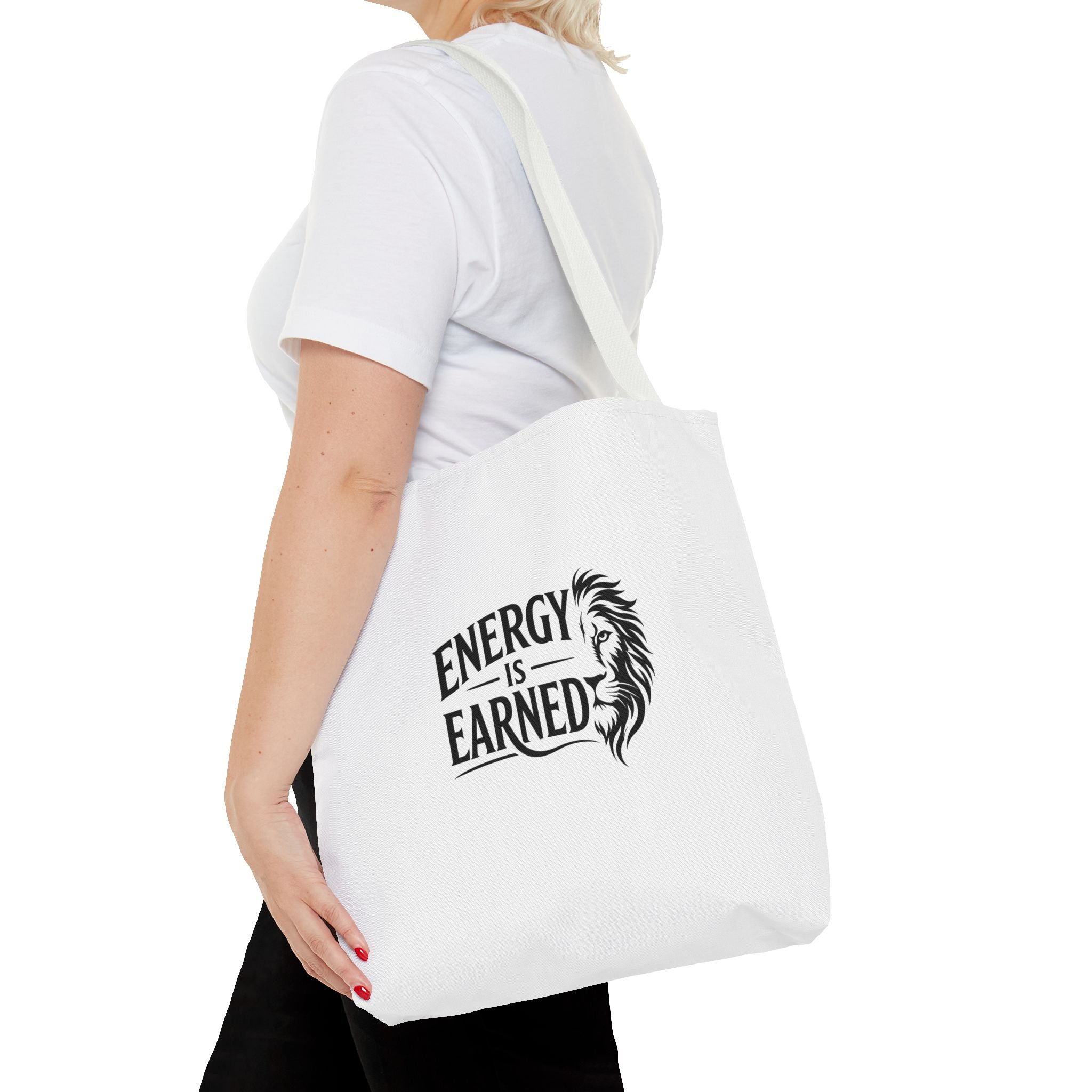 Energy Is Earned Tote Bag - Motivational Gym & Fitness Canvas Tote