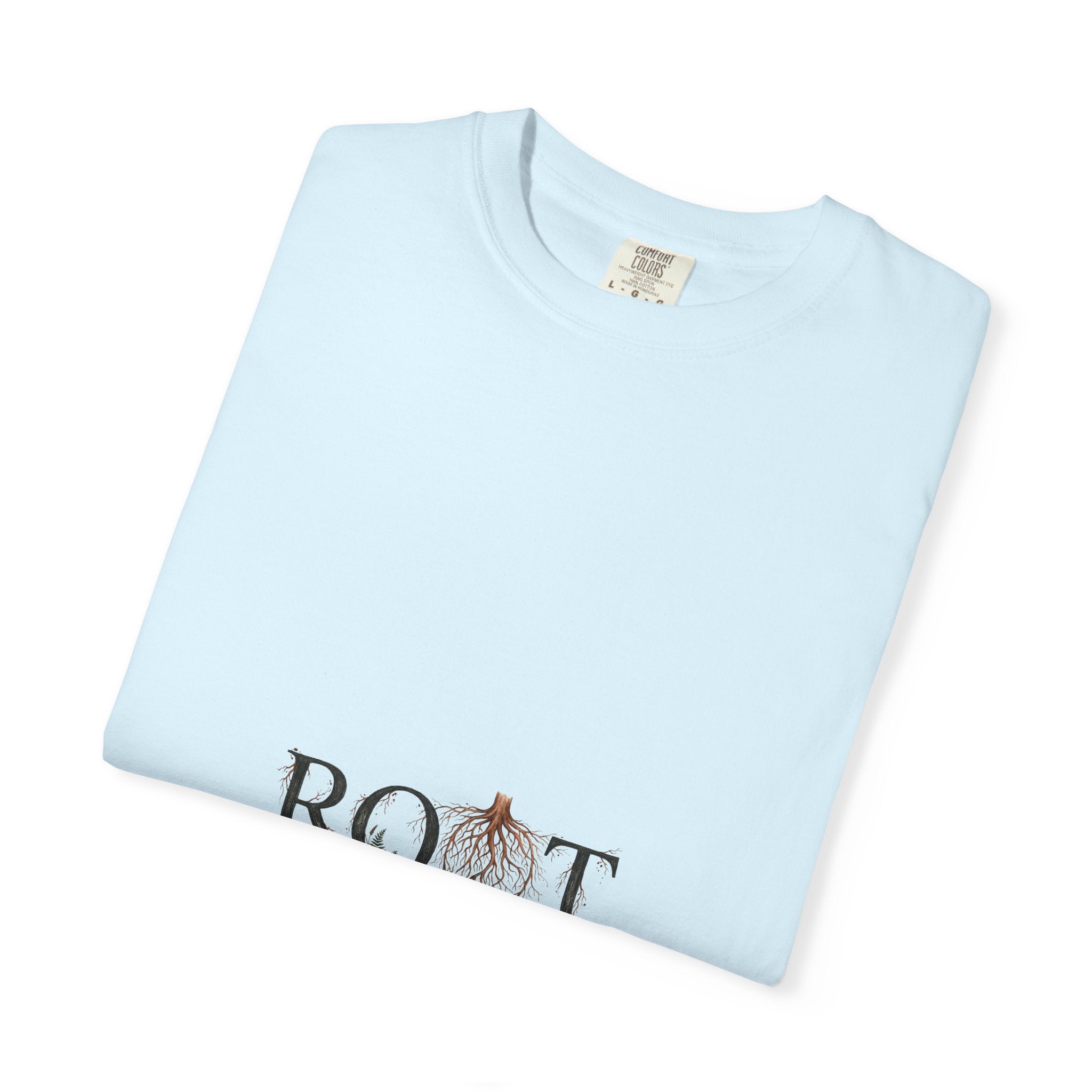 Root Floral Graphic T-Shirt — 'ROOT' Botanical Typography Tee