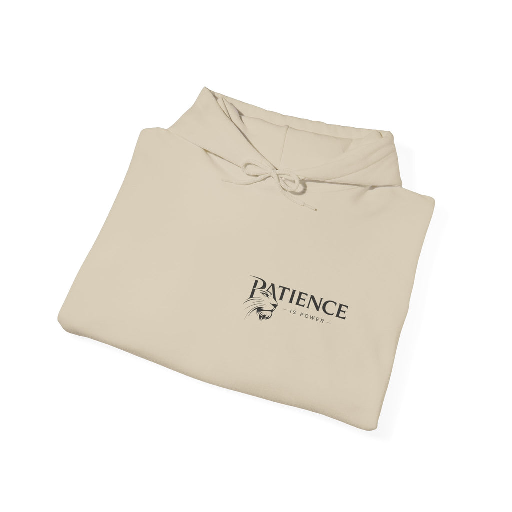 Patience Dove Hoodie — Minimal Inspirational Graphic Hooded Sweatshirt
