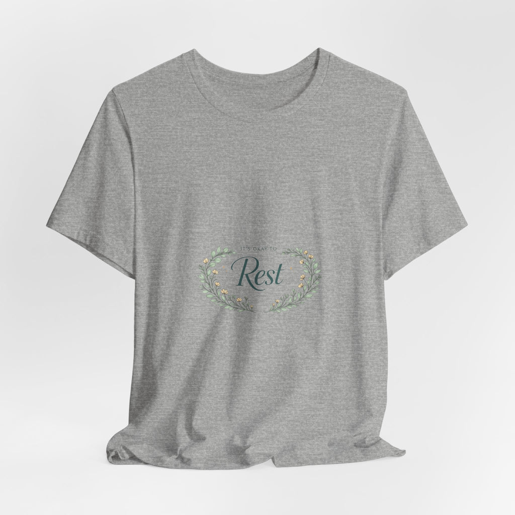 Rest Floral Tee — Relaxation White Short Sleeve Shirt