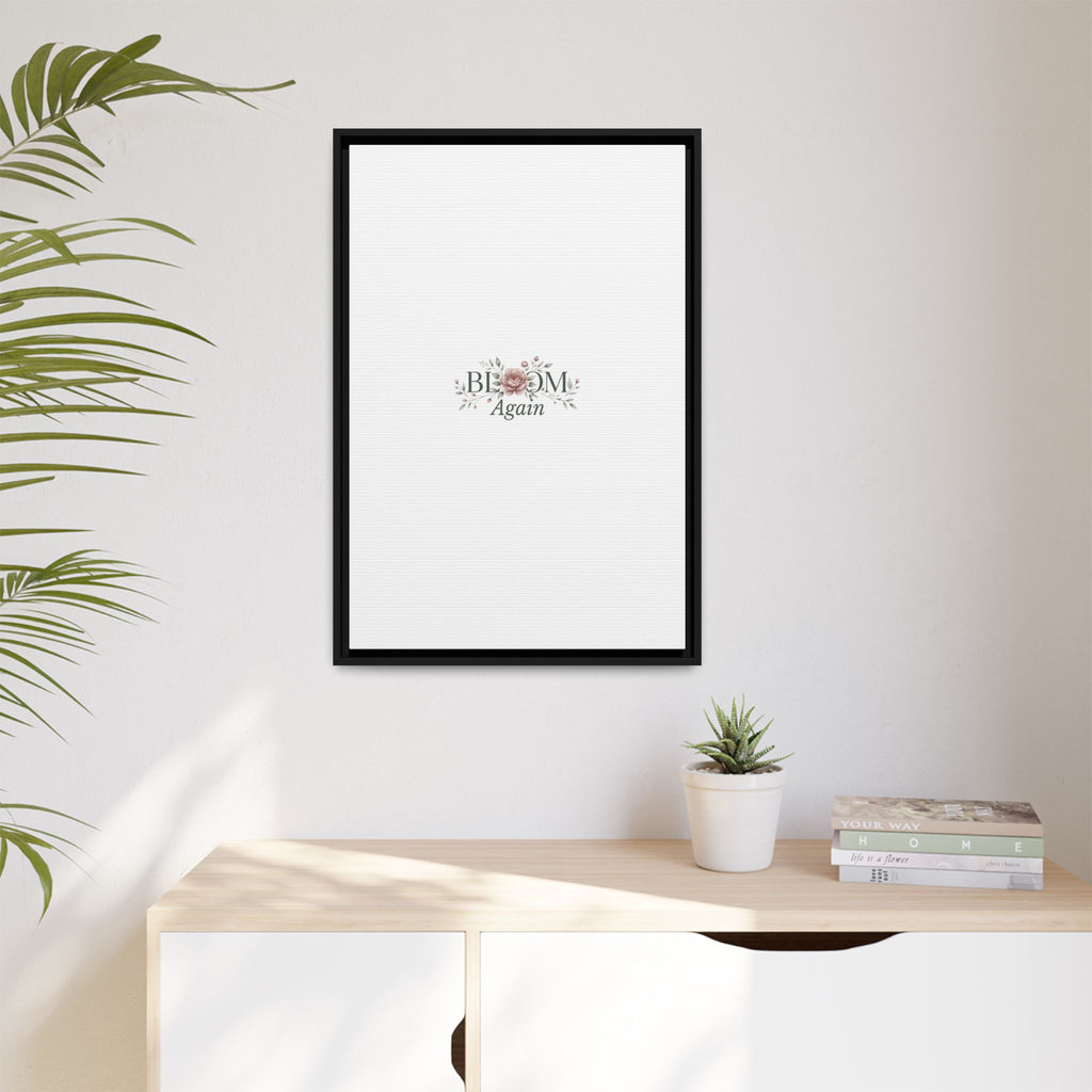 Bless Me Again Floral Matte Canvas Print, Framed Wall Art