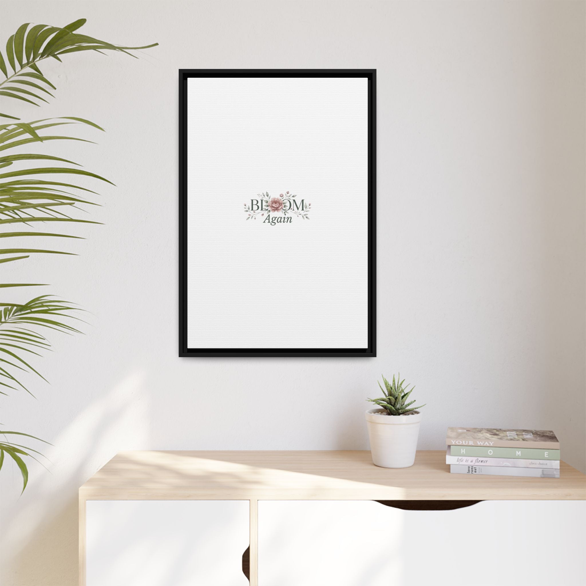 Bless Me Again Floral Matte Canvas Print, Framed Wall Art