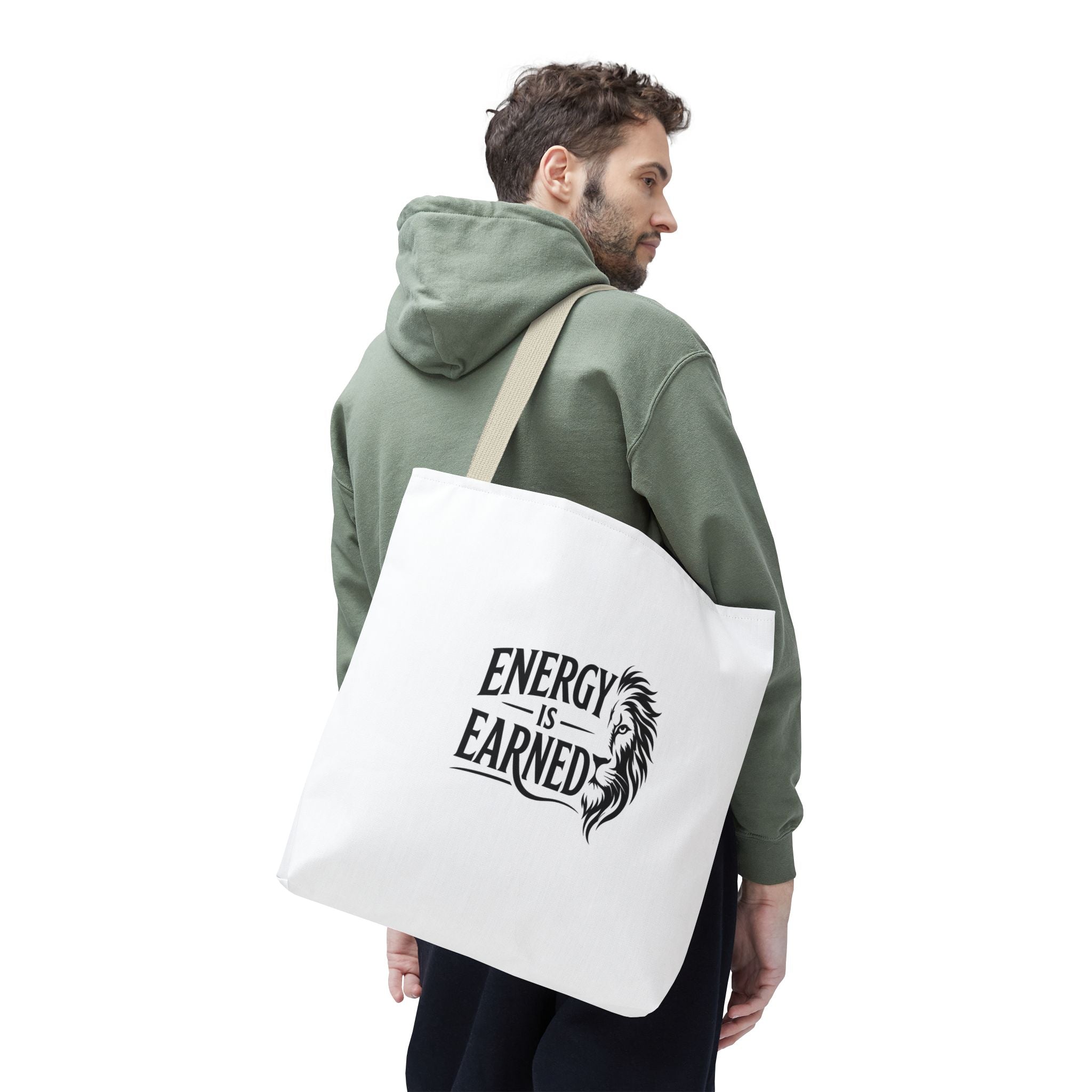 Energy Is Earned Tote Bag - Motivational Gym & Fitness Canvas Tote