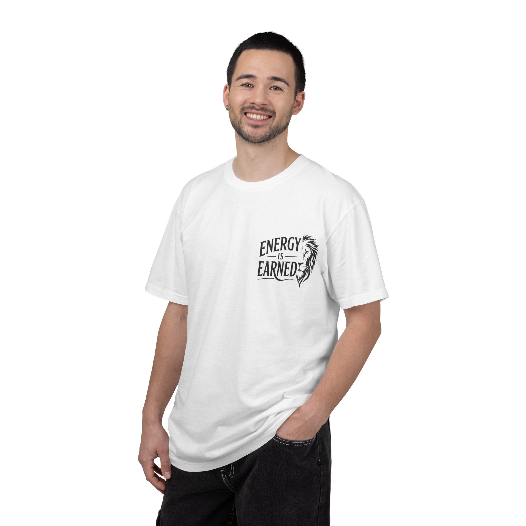 Energy Is Earned T-Shirt — Motivational Fitness Tee