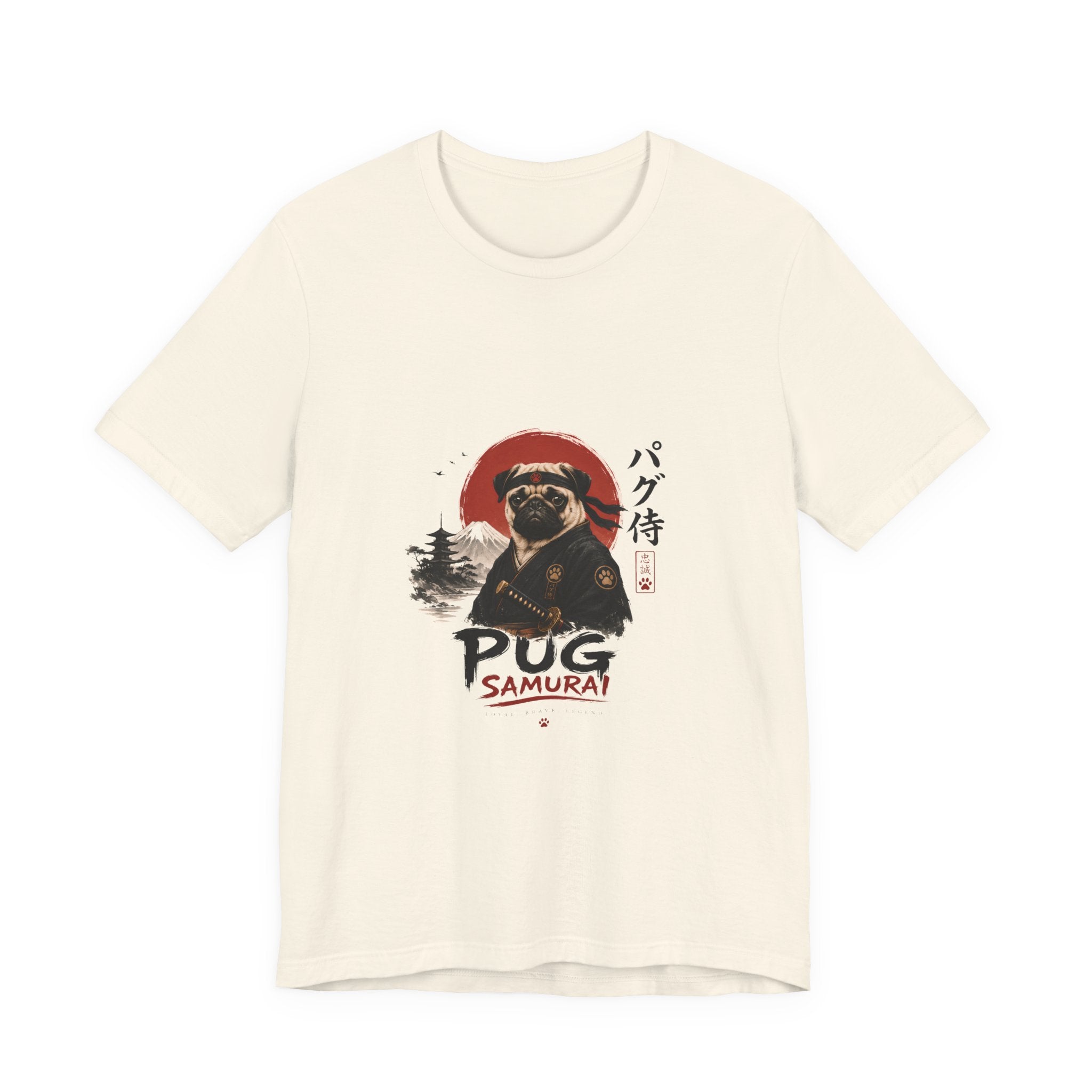 Pug Samurai T‑Shirt — Cute Samurai Pug Graphic Tee