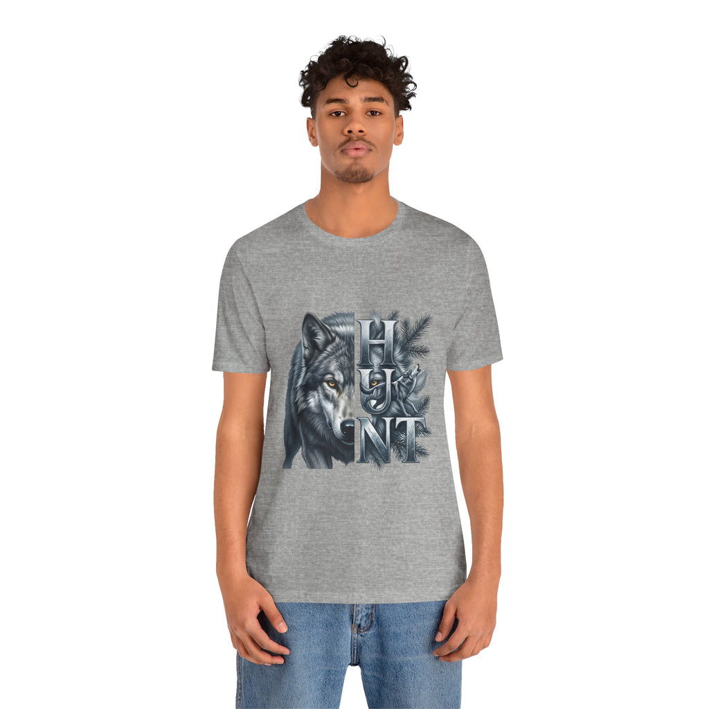 Wolf Elk Hunt T‑Shirt — Graphic Wildlife Hunting Tee