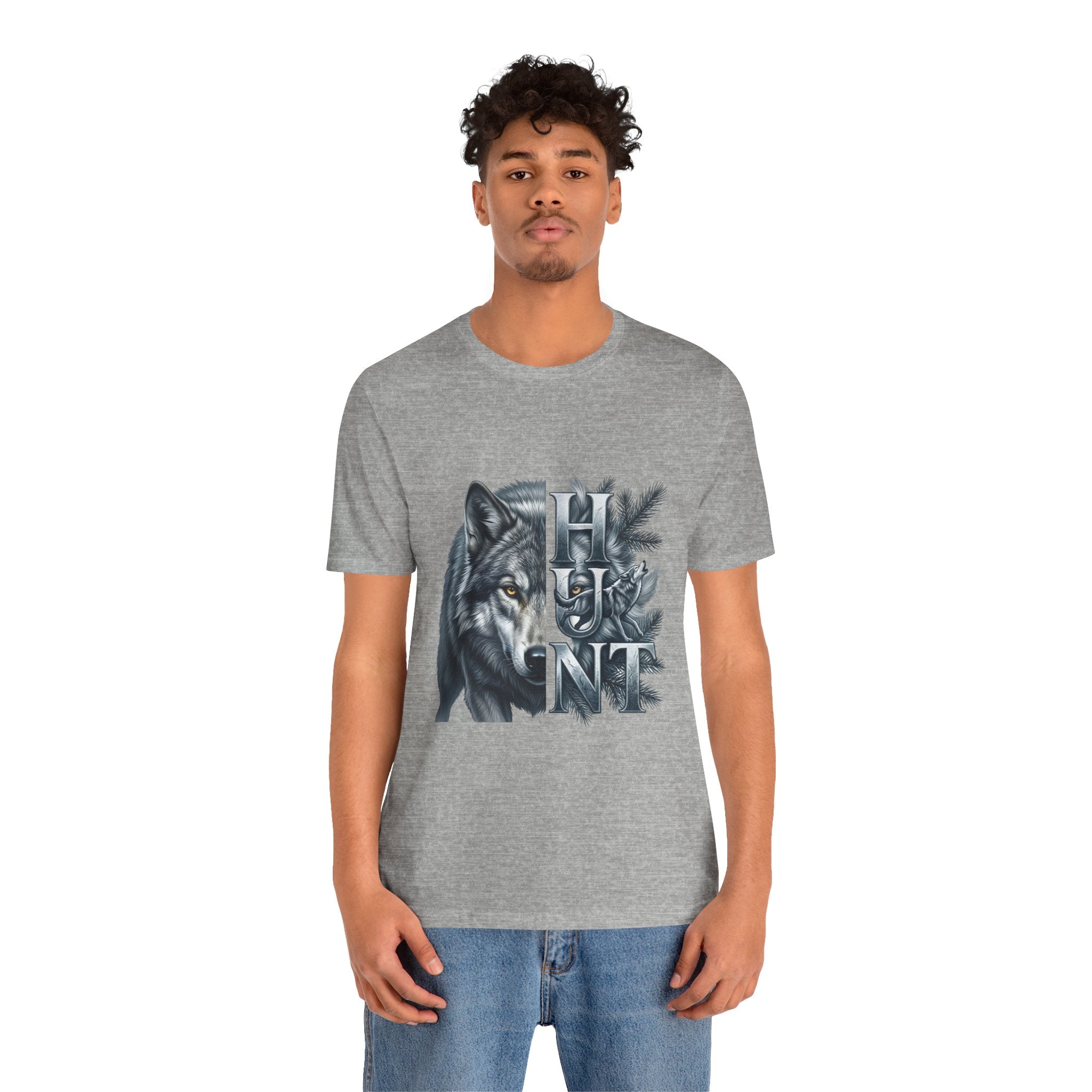 Wolf Elk Hunt T‑Shirt — Graphic Wildlife Hunting Tee