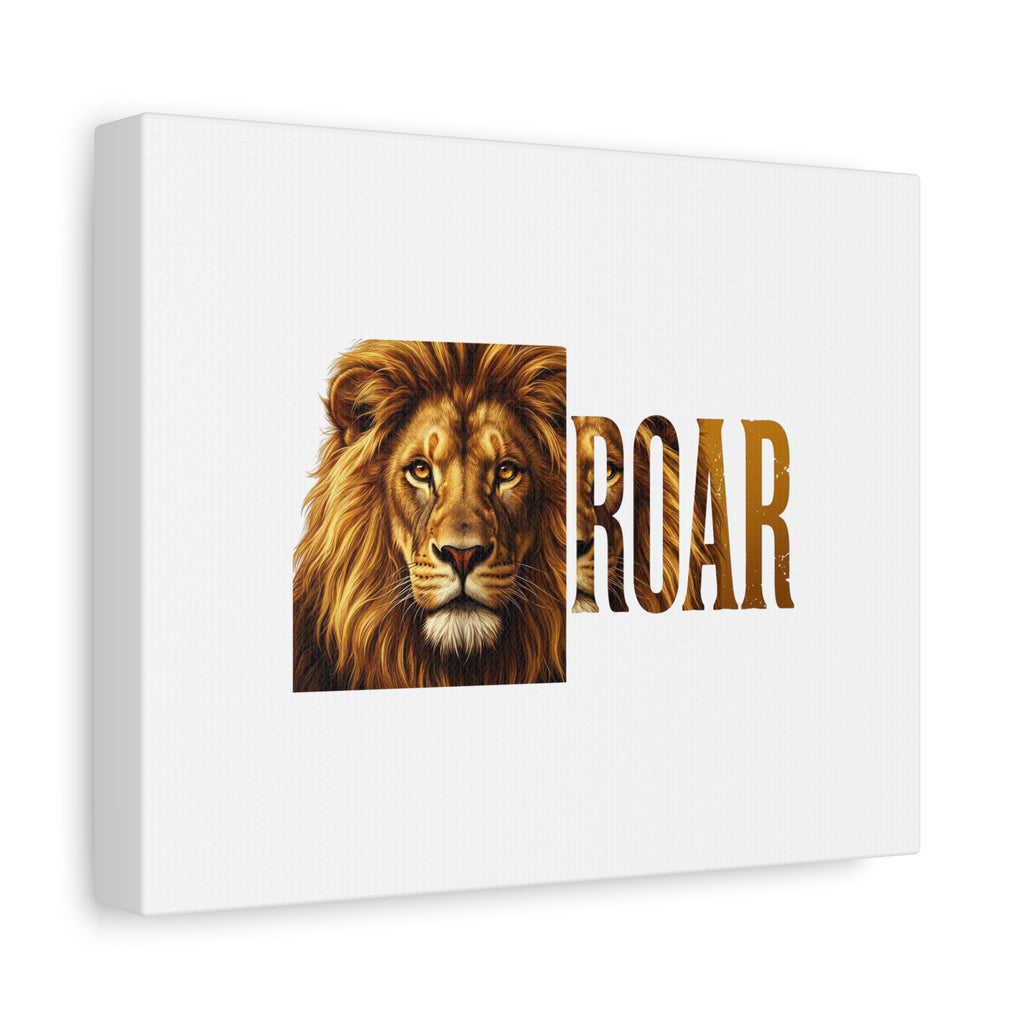 Lion Roar Wall Canvas – Matte Stretched Animal Art