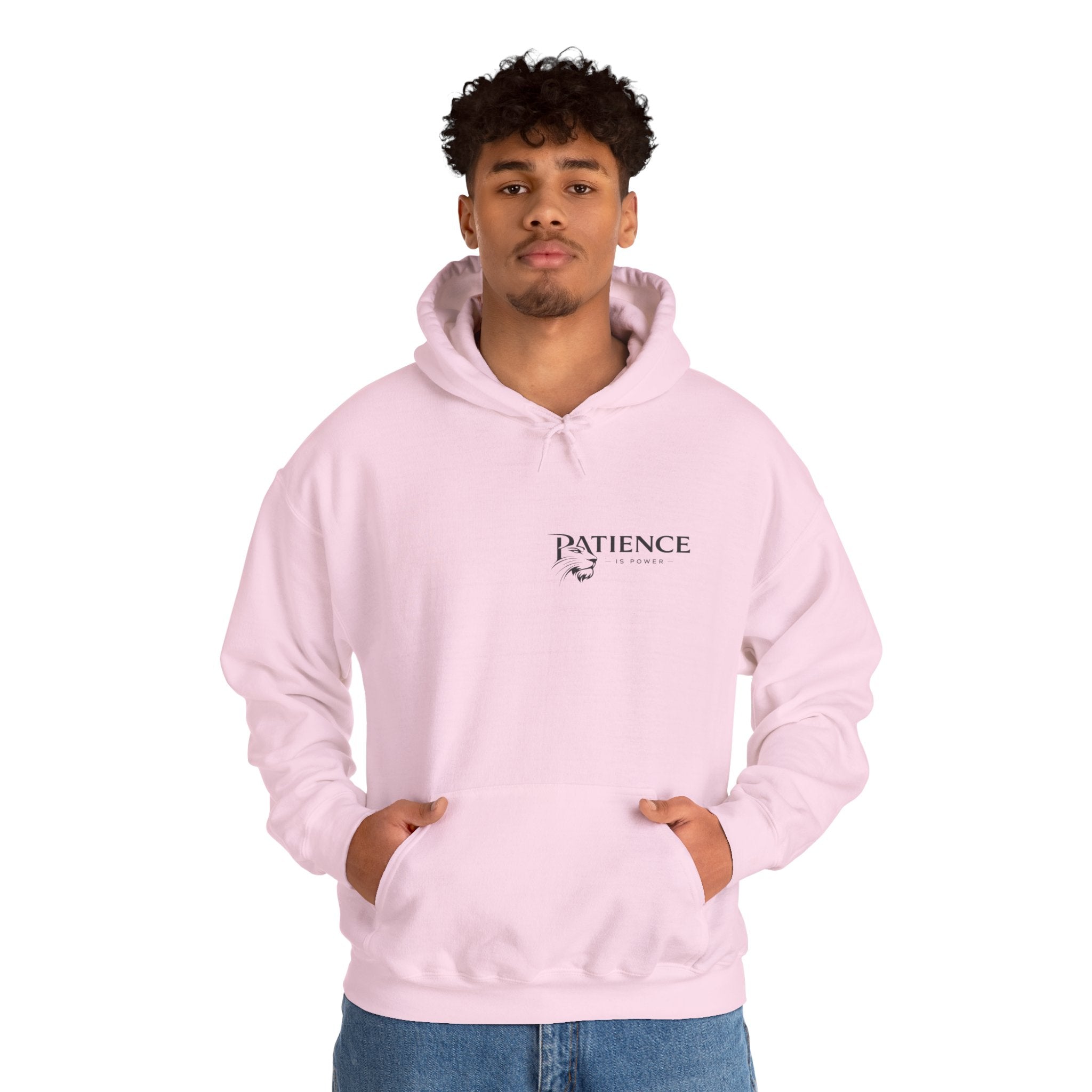 Patience Dove Hoodie — Minimal Inspirational Graphic Hooded Sweatshirt
