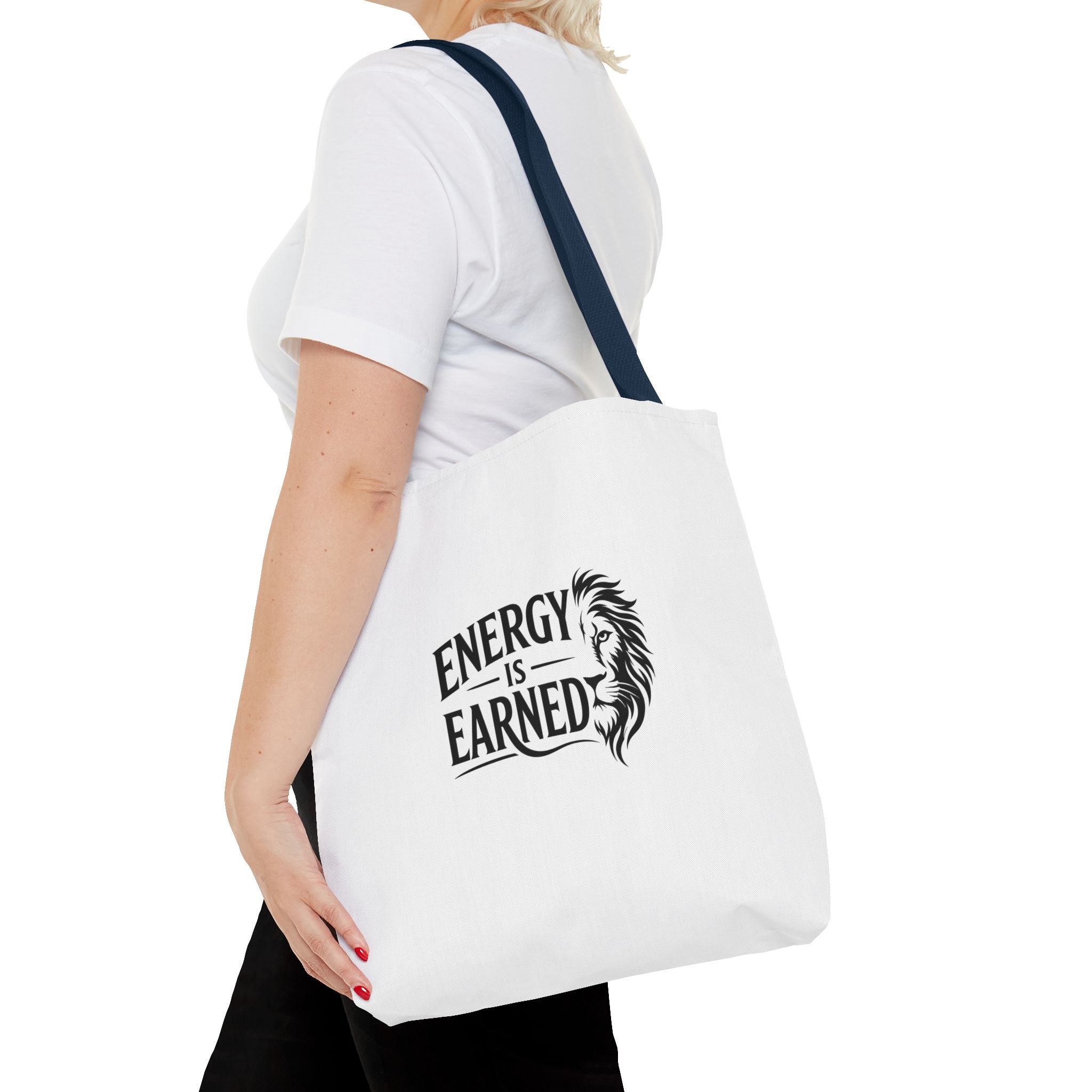 Energy Is Earned Tote Bag - Motivational Gym & Fitness Canvas Tote