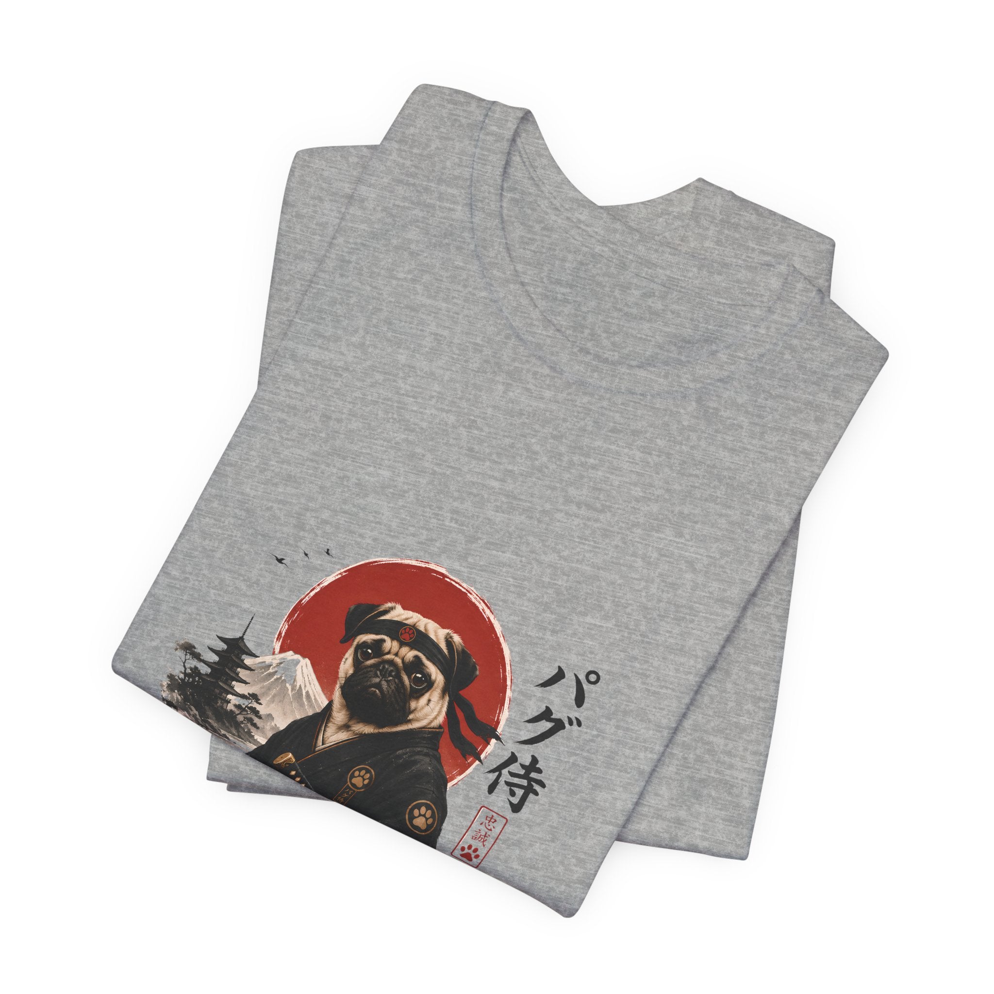 Pug Samurai T‑Shirt — Cute Samurai Pug Graphic Tee