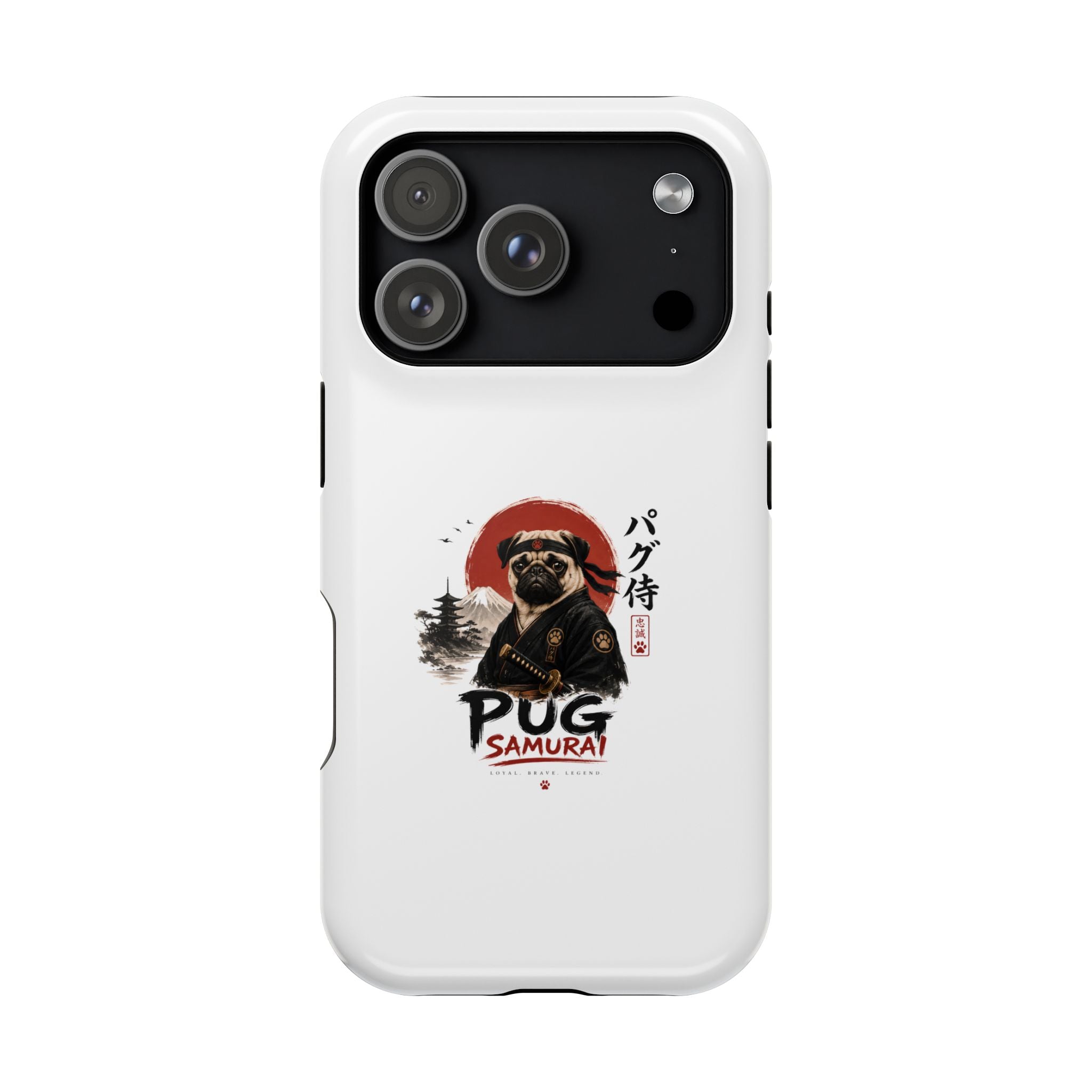 Pug Samurai Phone Case — Magnetic Impact-Resistant Protective Cover