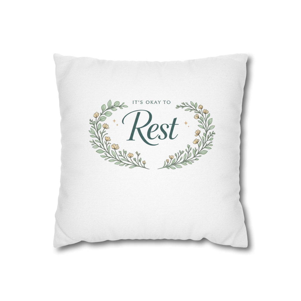 Inspirational 'It's Okay to Rest' Decorative Pillowcase