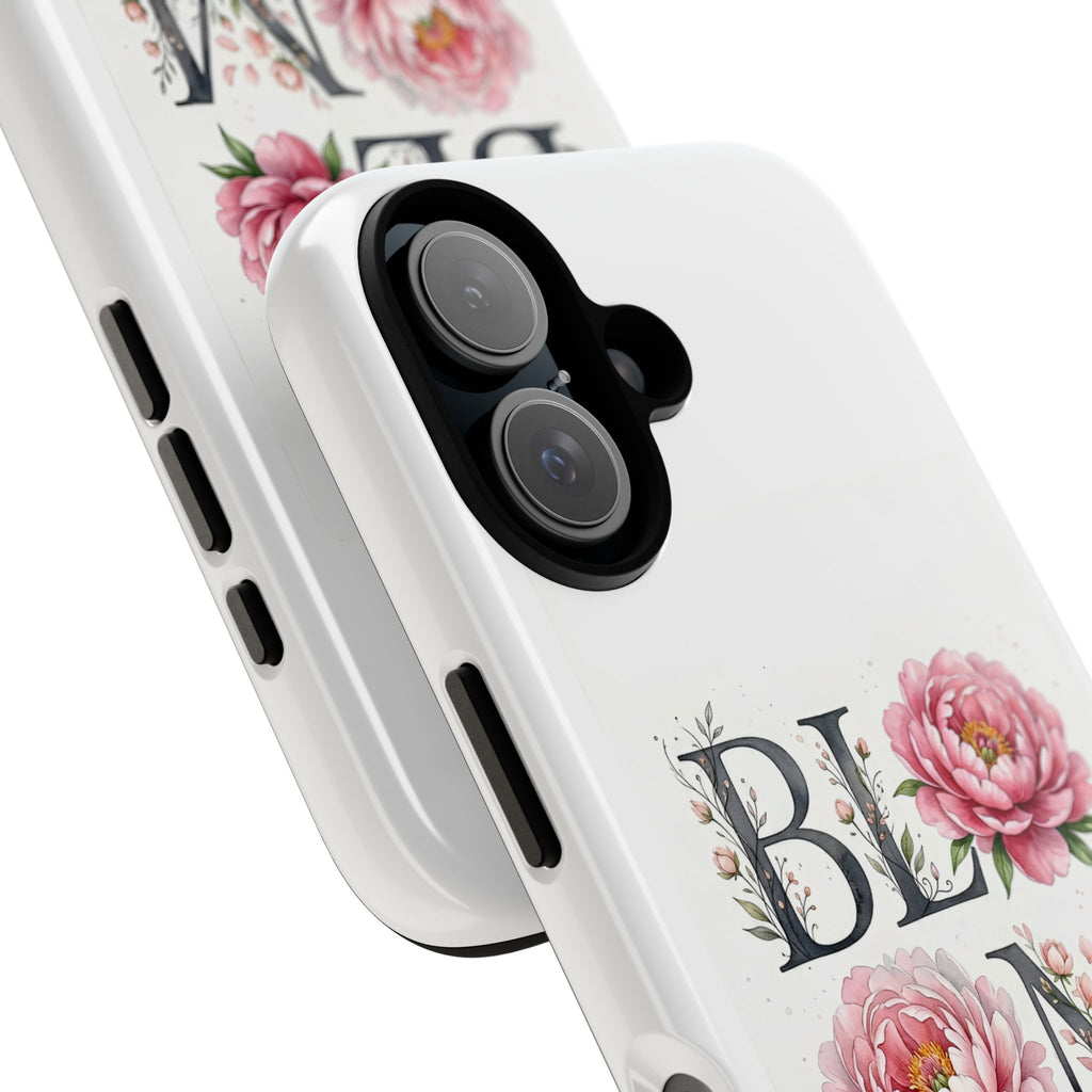 Bloom Tough Phone Case – Floral Peony Protective Cover