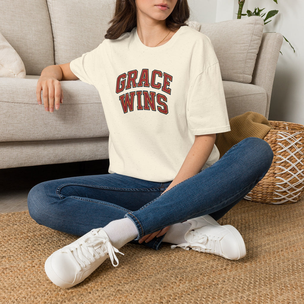 Grace Wins Bold Text T-Shirt