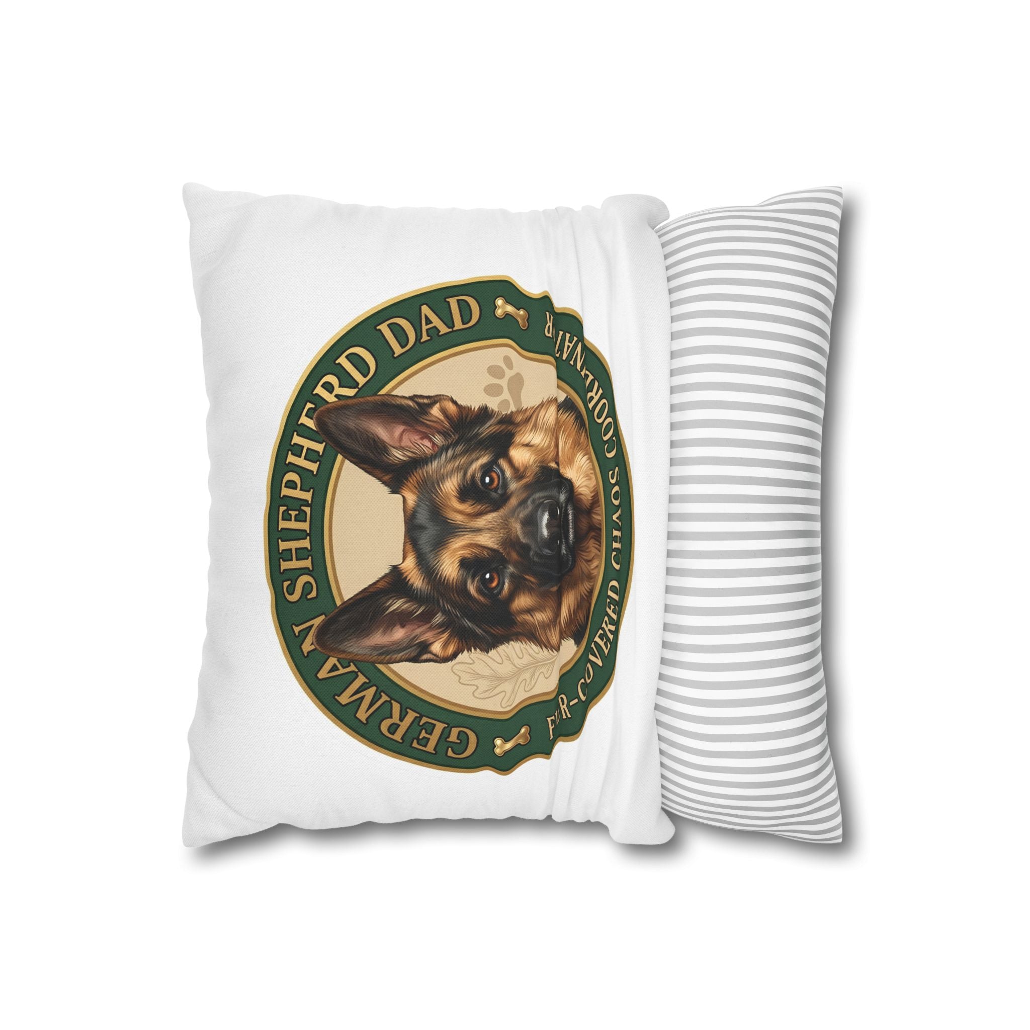 German Shepherd Dad Pillow — “Fur-Covered Chaos Coordinator” Decorative Throw Pillow