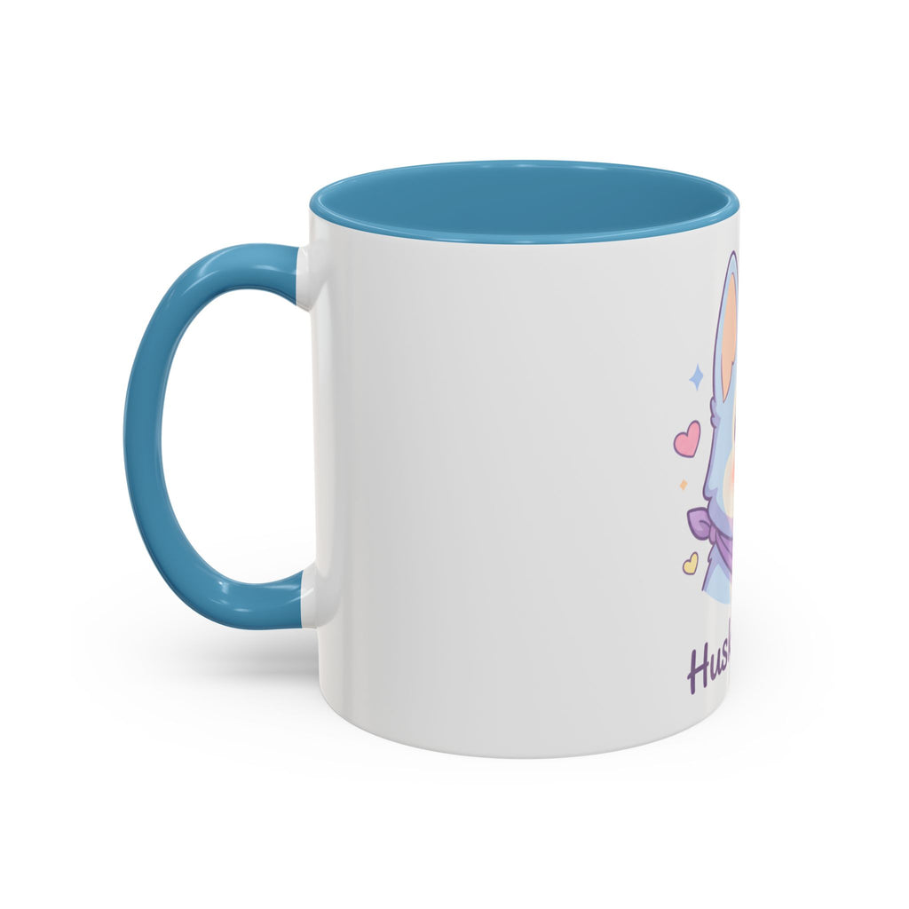 Husky Mom Accent Coffee Mug — Cute Pastel Husky Mother Dog Design (11/15oz)