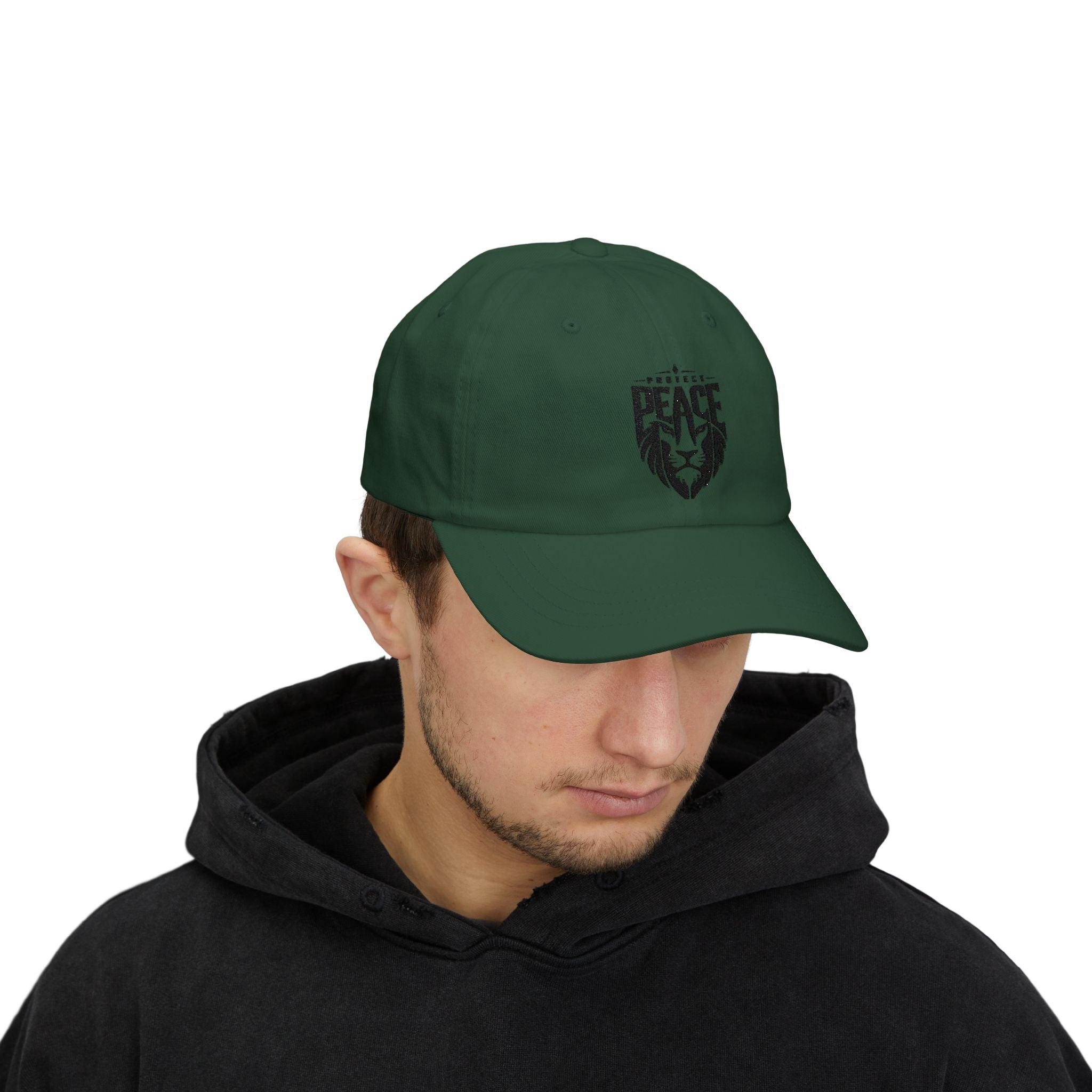 Dad Cap — Lion 'Peace' Shield Embroidered Baseball Hat
