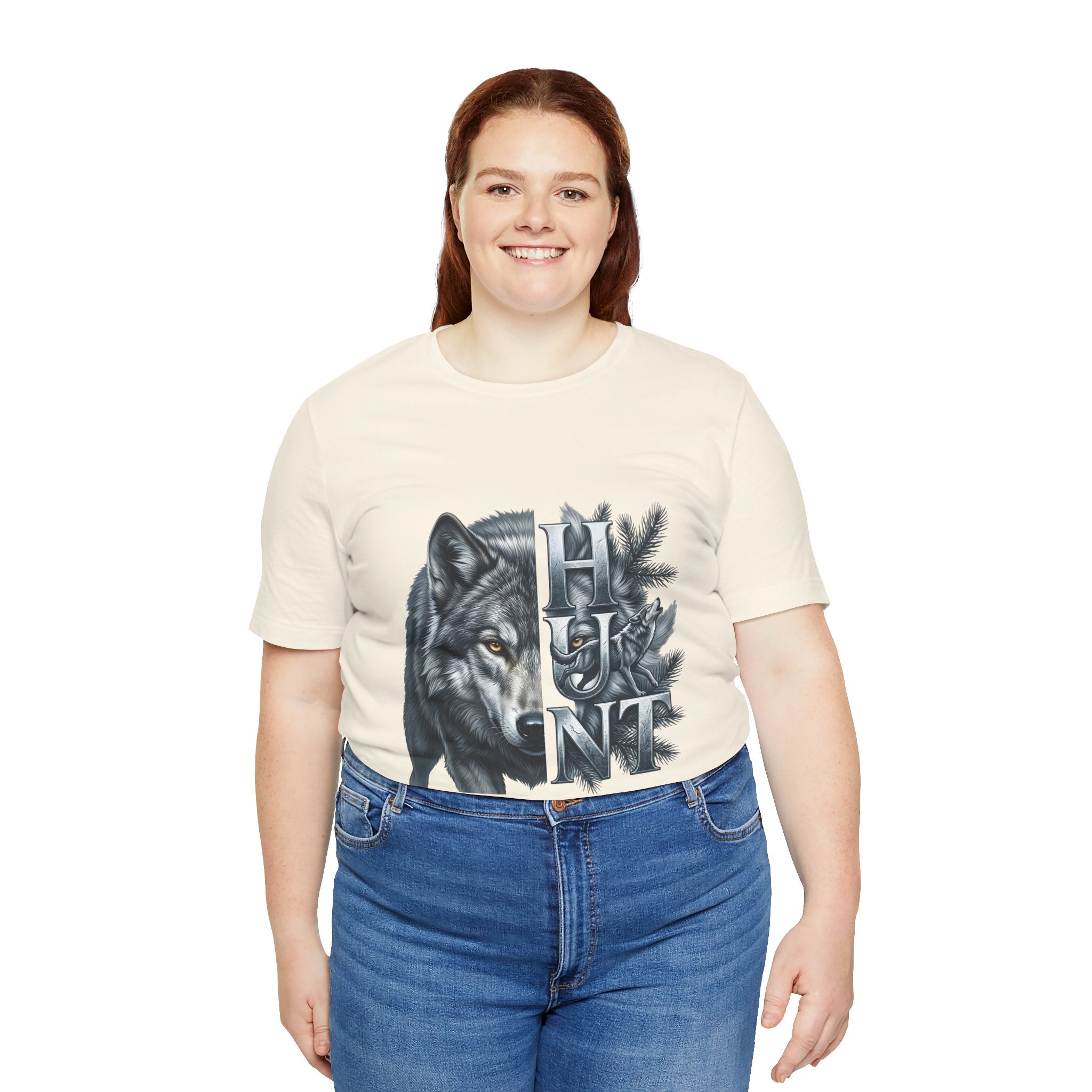 Wolf Elk Hunt T‑Shirt — Graphic Wildlife Hunting Tee