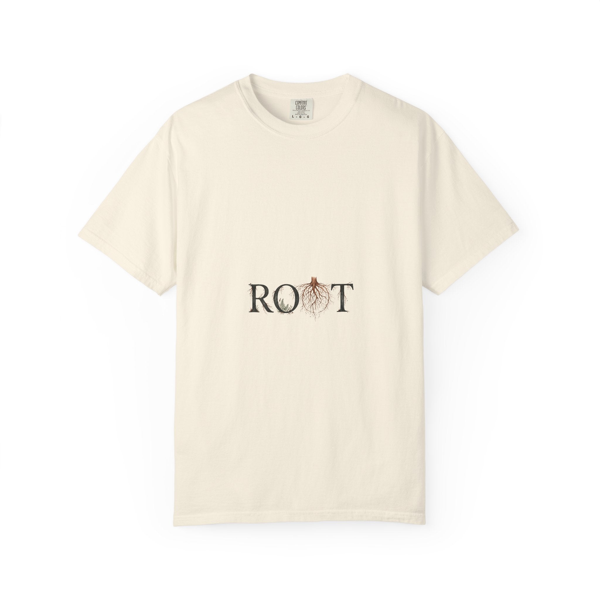 Root Floral Graphic T-Shirt — 'ROOT' Botanical Typography Tee